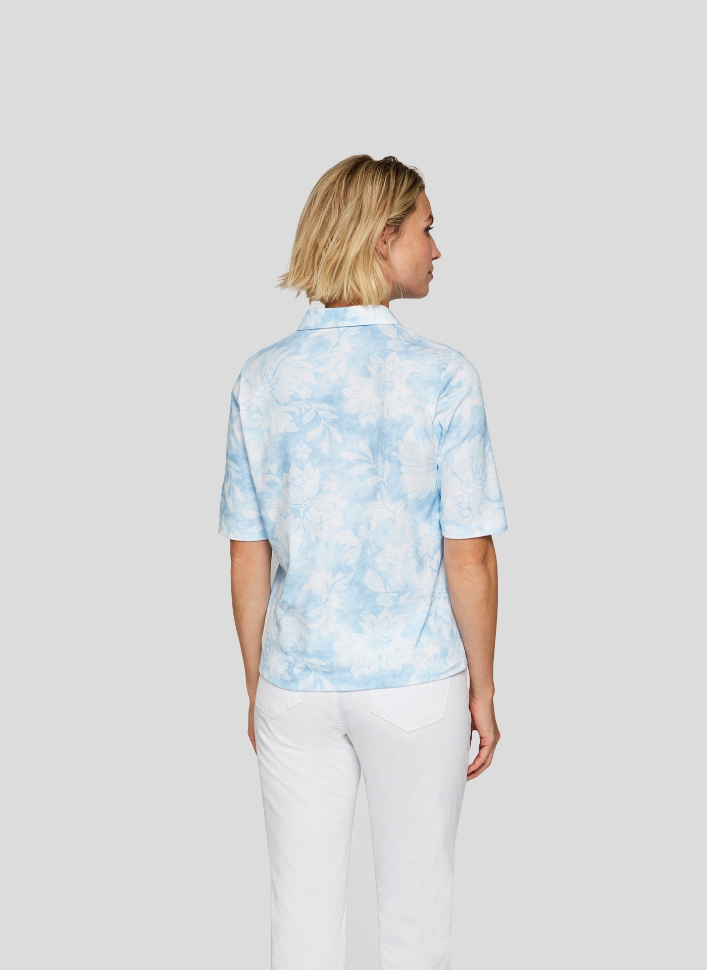 Rabe Poloshirt, mit floralem Muster