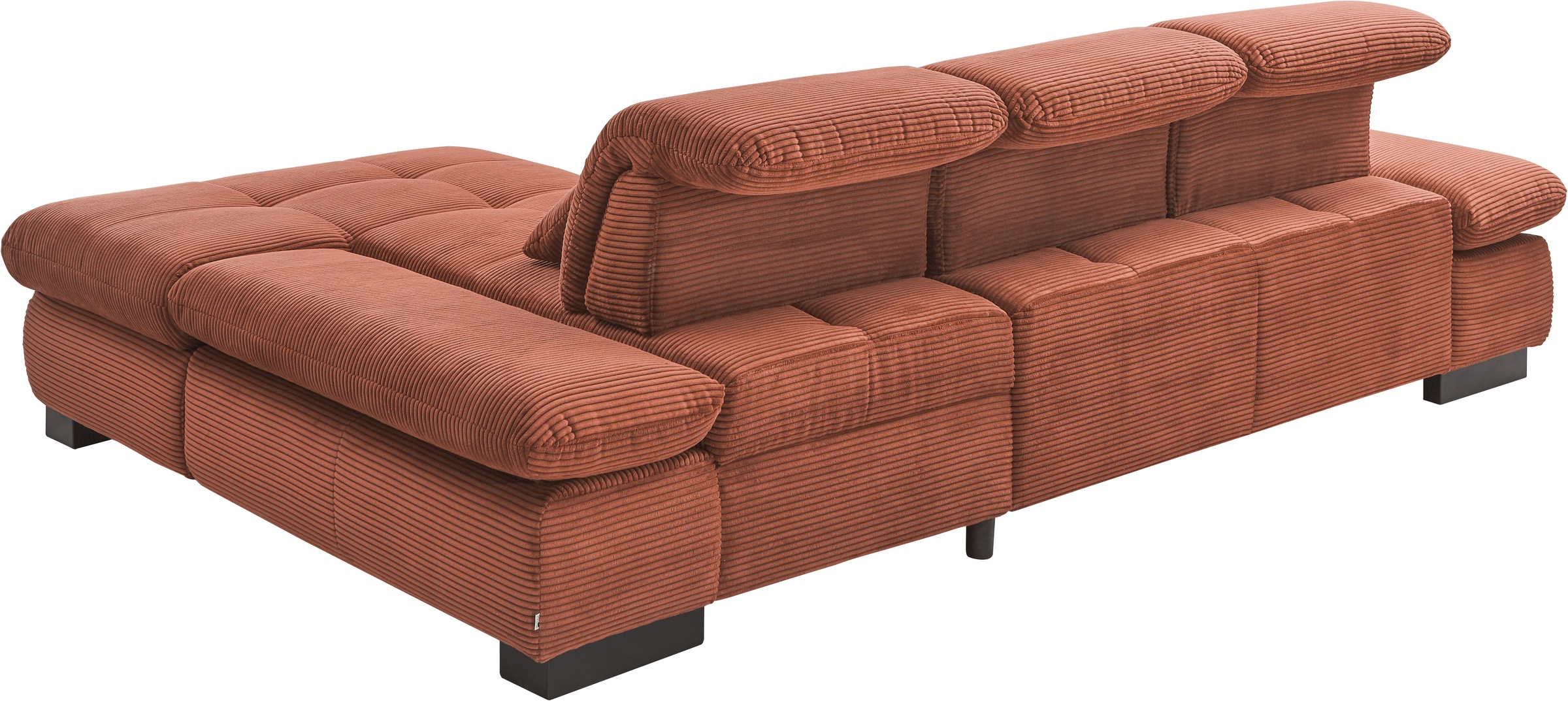 set one by Musterring Ecksofa »SO4100 V«, mit verstellbaren Kopfteilen, wahlweise mit Funktionen, Cord-Bezug
