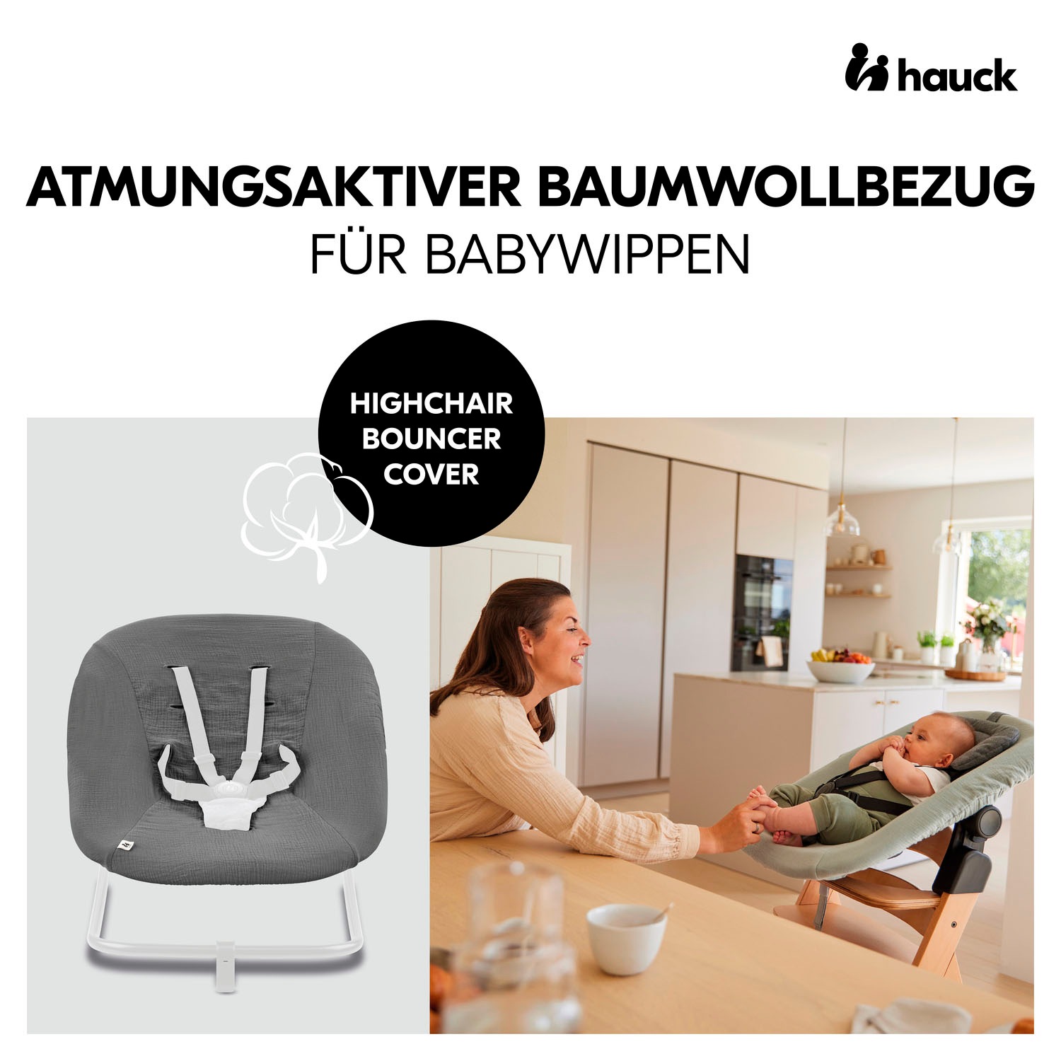 Hauck Kindersitzbezug »Schonbezug für Babywippe; Highchair Bouncer Cover« S günstig online kaufen