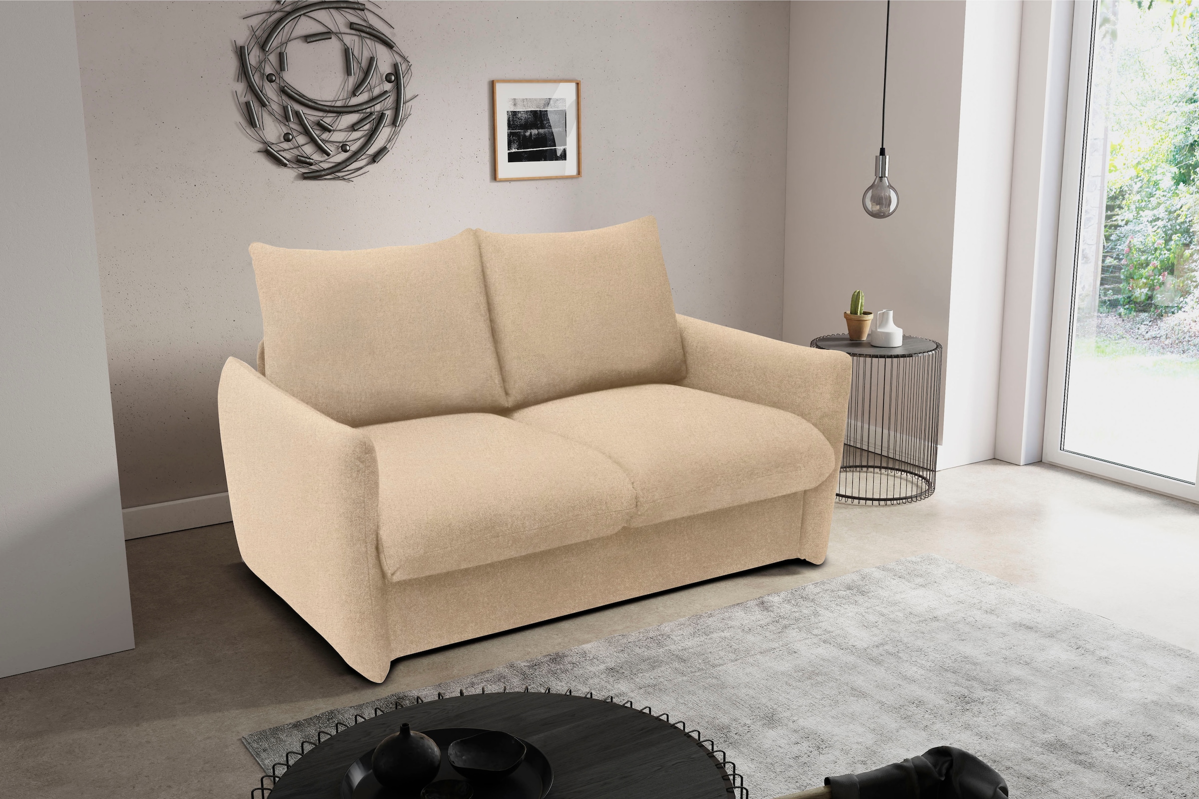 DOMO collection Schlafsofa "700023 Schlaffunktion, Federkern, 2-Sitzer, sta günstig online kaufen