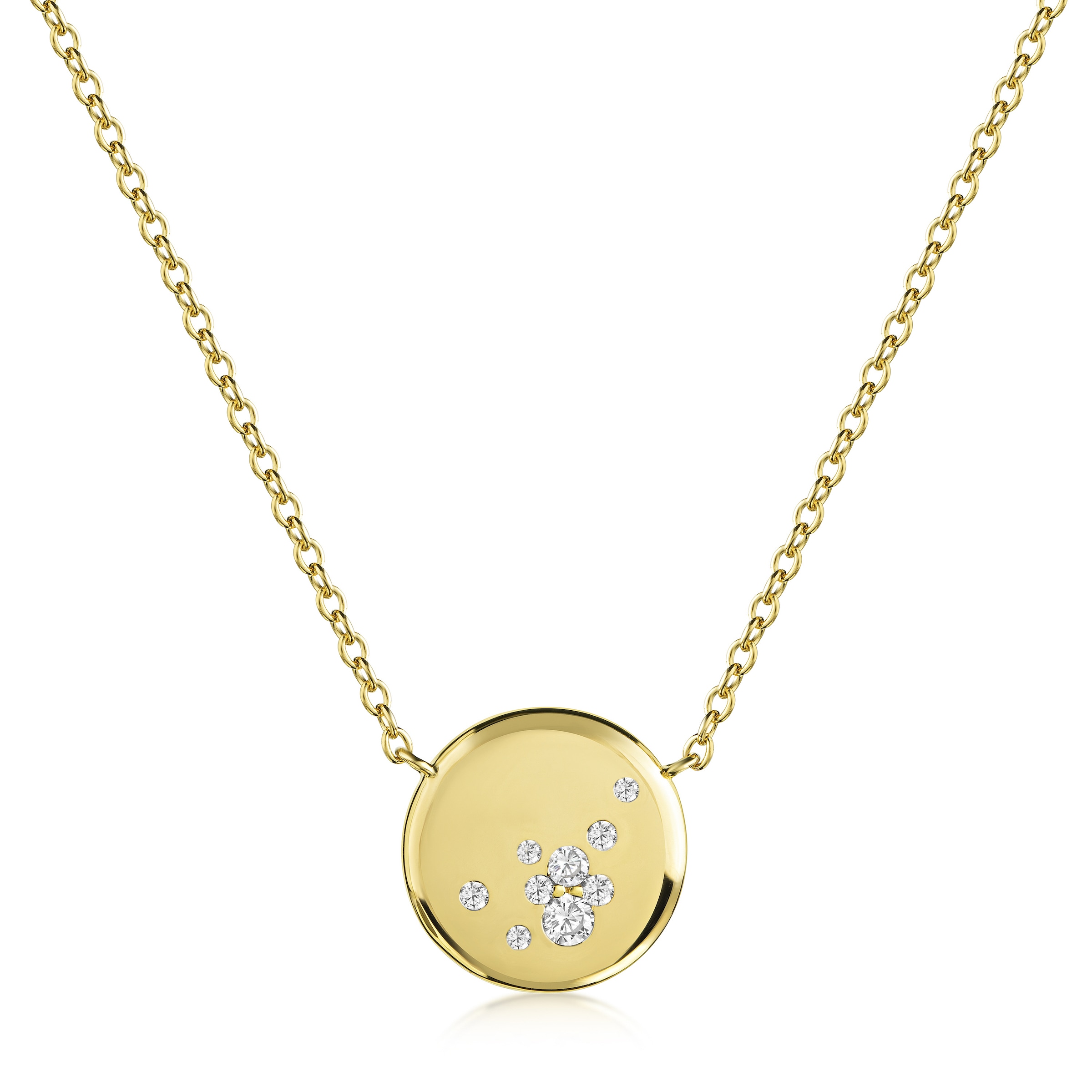 Firetti Kette mit Anhänger »Schmuck Geschenk Silber 925 Halsschmuck Ankerkette Kreis rund« Made in Germany - mit Zirkonia (synth.)