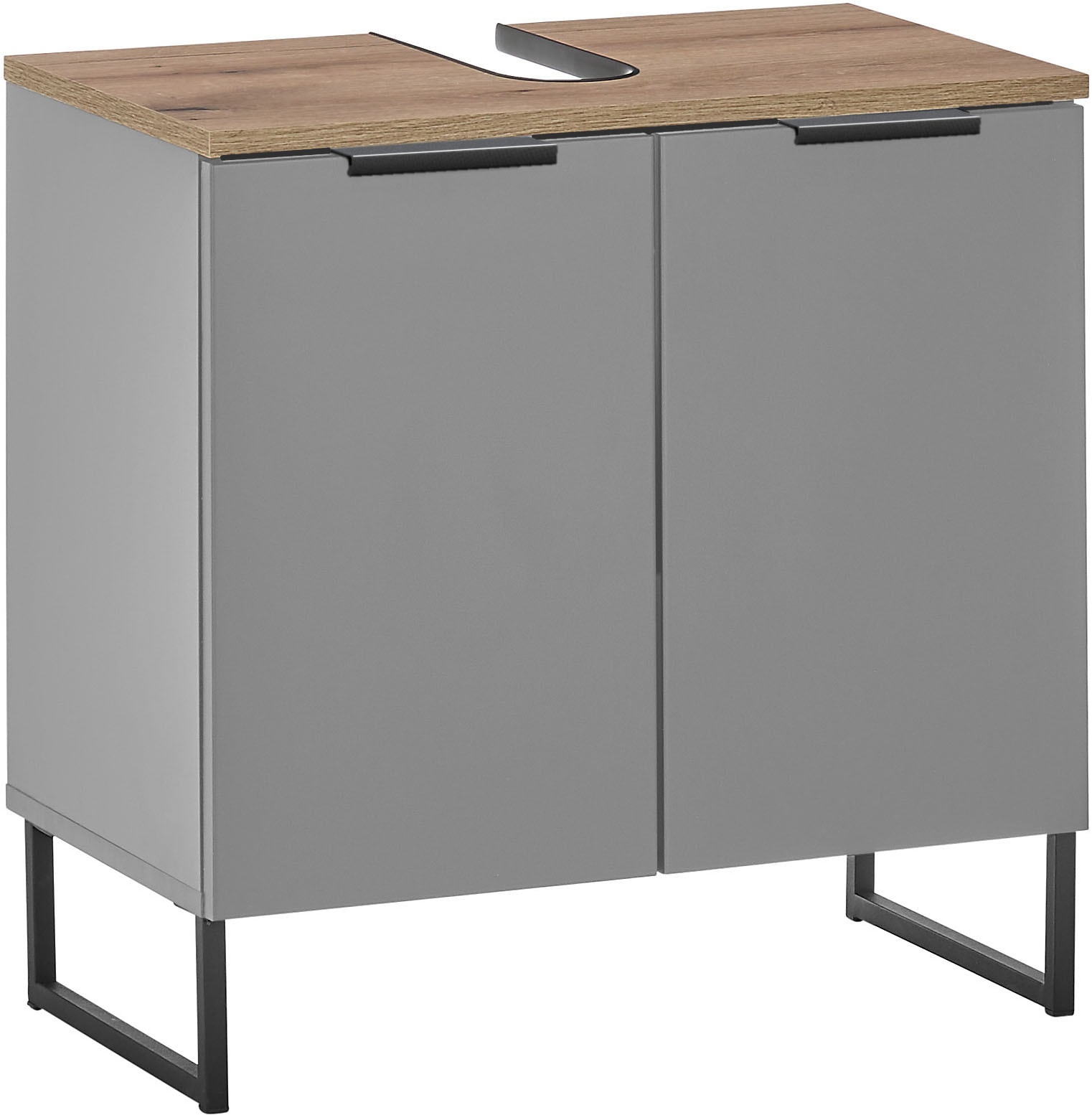 BASIC by Balculina Waschbeckenunterschrank »Denver Waschbeckenunterschrank, Badezimmerschrank 60x60x35«, (1 St.), Breite 60 cm, Tür L/R montierbar, Softclose