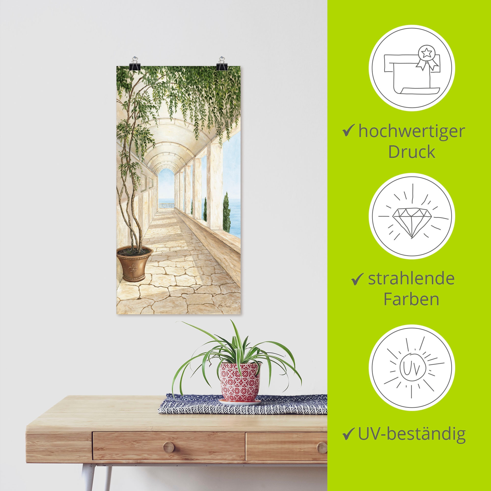Artland Wandbild »Capri«, Gebäude, (1 St.), als Alubild, Outdoorbild, Leinwandbild, Poster, Wandaufkleber