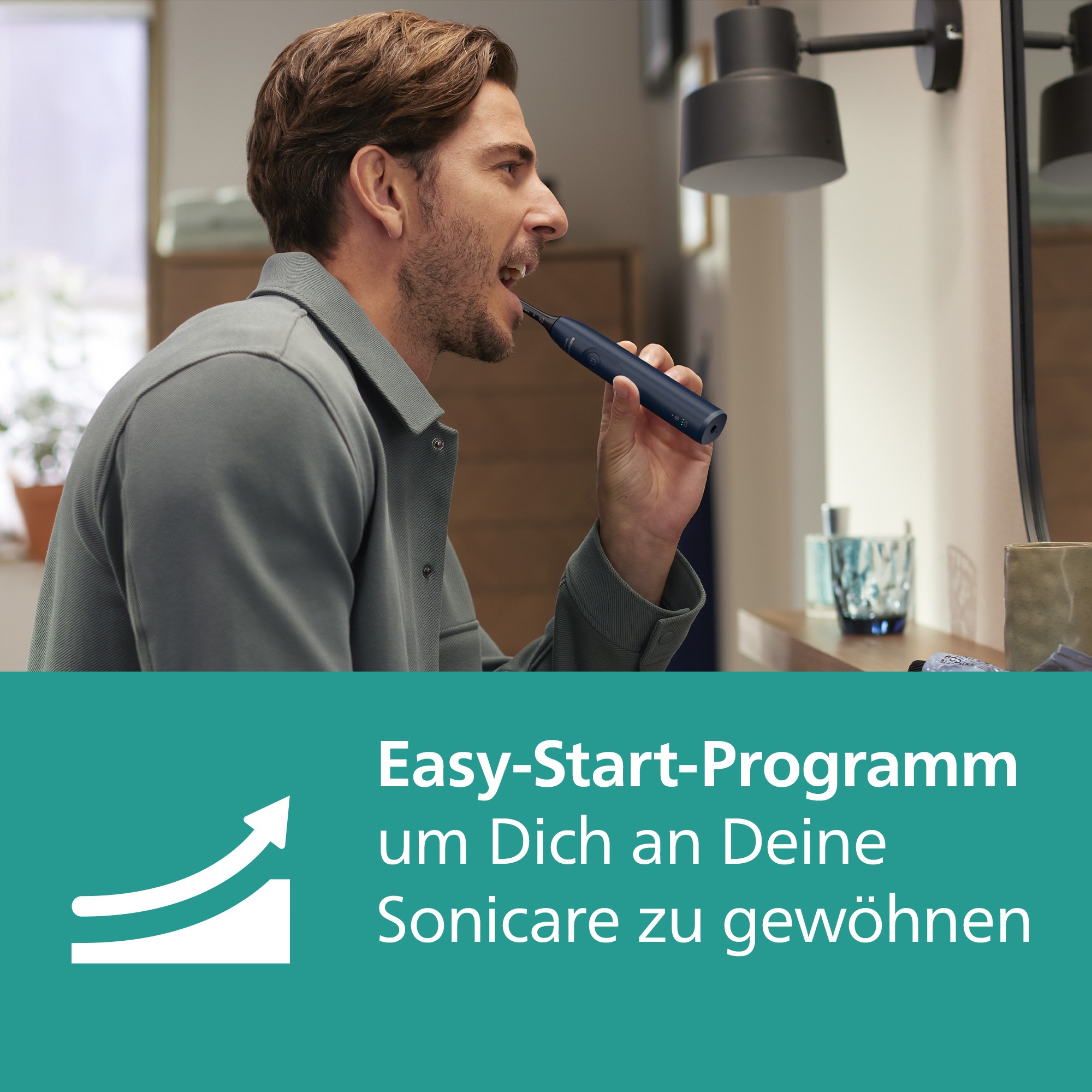 Philips Sonicare Elektrische Zahnbürste »Series 6100«, 1 St. Aufsteckbürsten, mit Andruckkontrolle, 2 Putzeinstellungen und 3 Intensitätsstufen