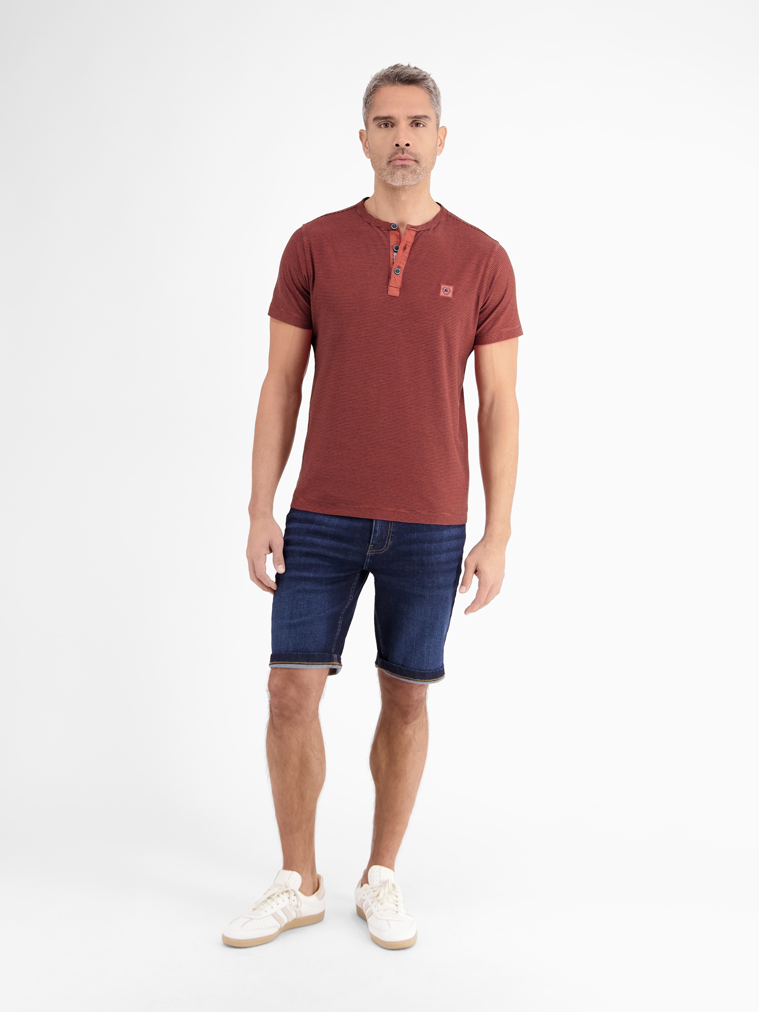 LERROS Henleyshirt »LERROS Herren Serafino-Shirt, gestreift«