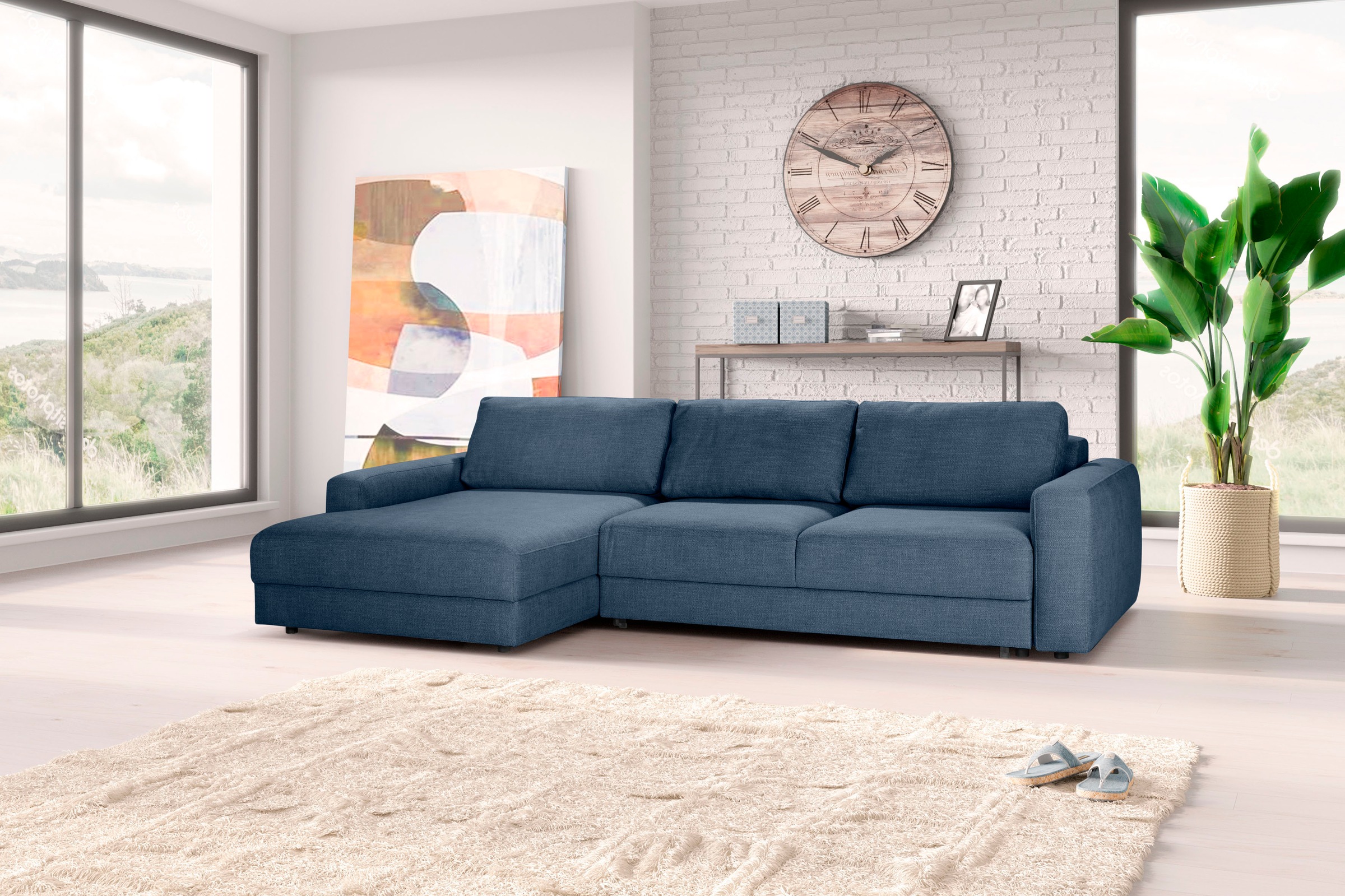 TRENDMANUFAKTUR Ecksofa »Bourbon II, hoher Sitzkomfort, extrabreite Recamie günstig online kaufen