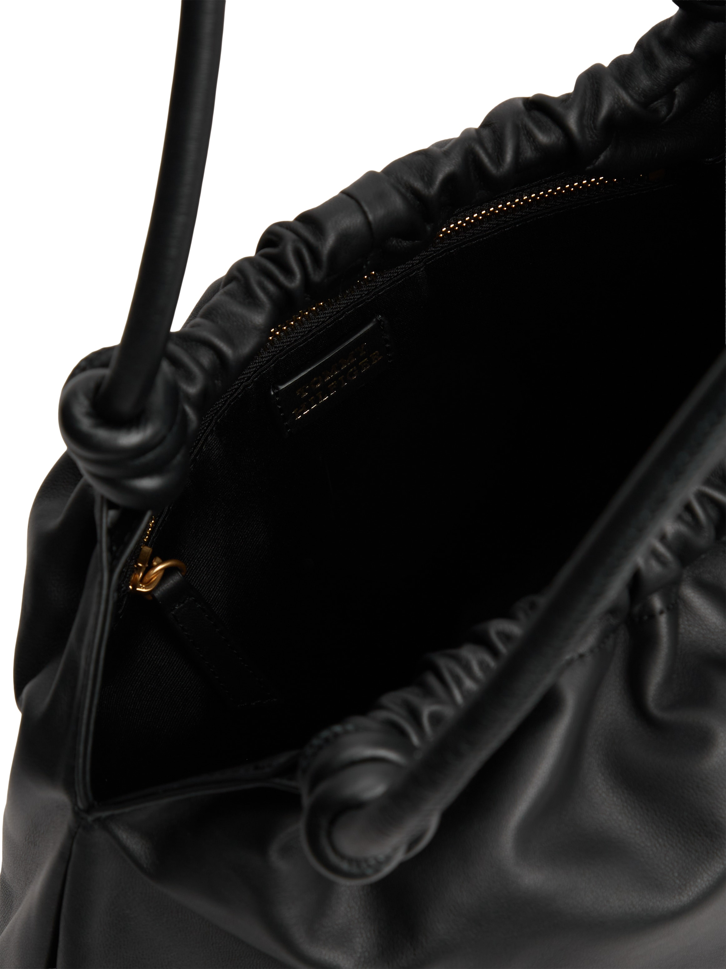 Tommy Hilfiger Hobo »TH SOFT LEATHER HOBO« Damen Handtasche, Schultertasche, Umhängetasche mit goldfarbenem Logo