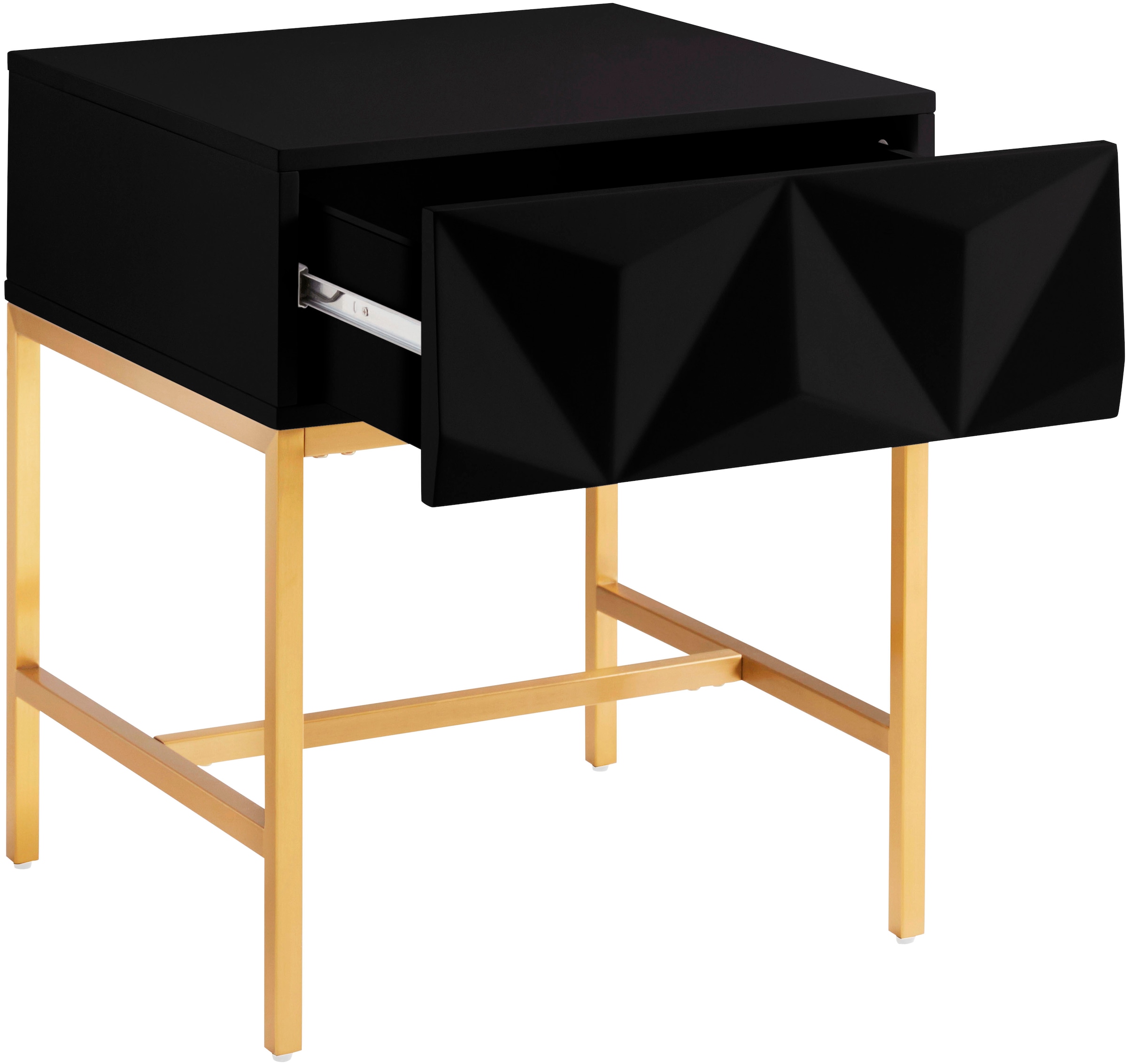 Leonique Beistelltisch »Minfi«, Schublade mit 3D-Front, auch als Nachttisch geeignet, Breite 50 cm