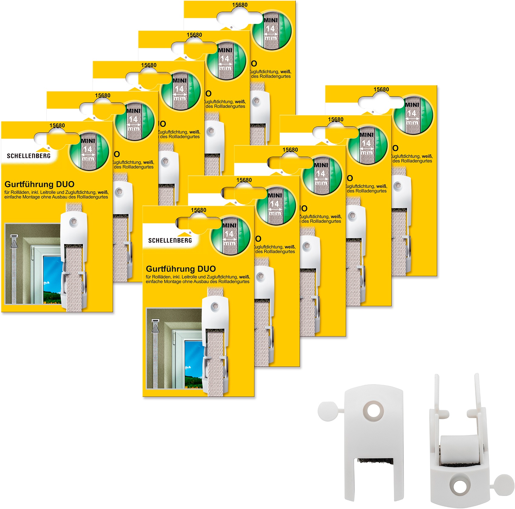 SCHELLENBERG Rollladen-Gurtführung »Duo für das Rollladensystem Mini«, inkl. Zugluftdichtung und Gurtleitrolle