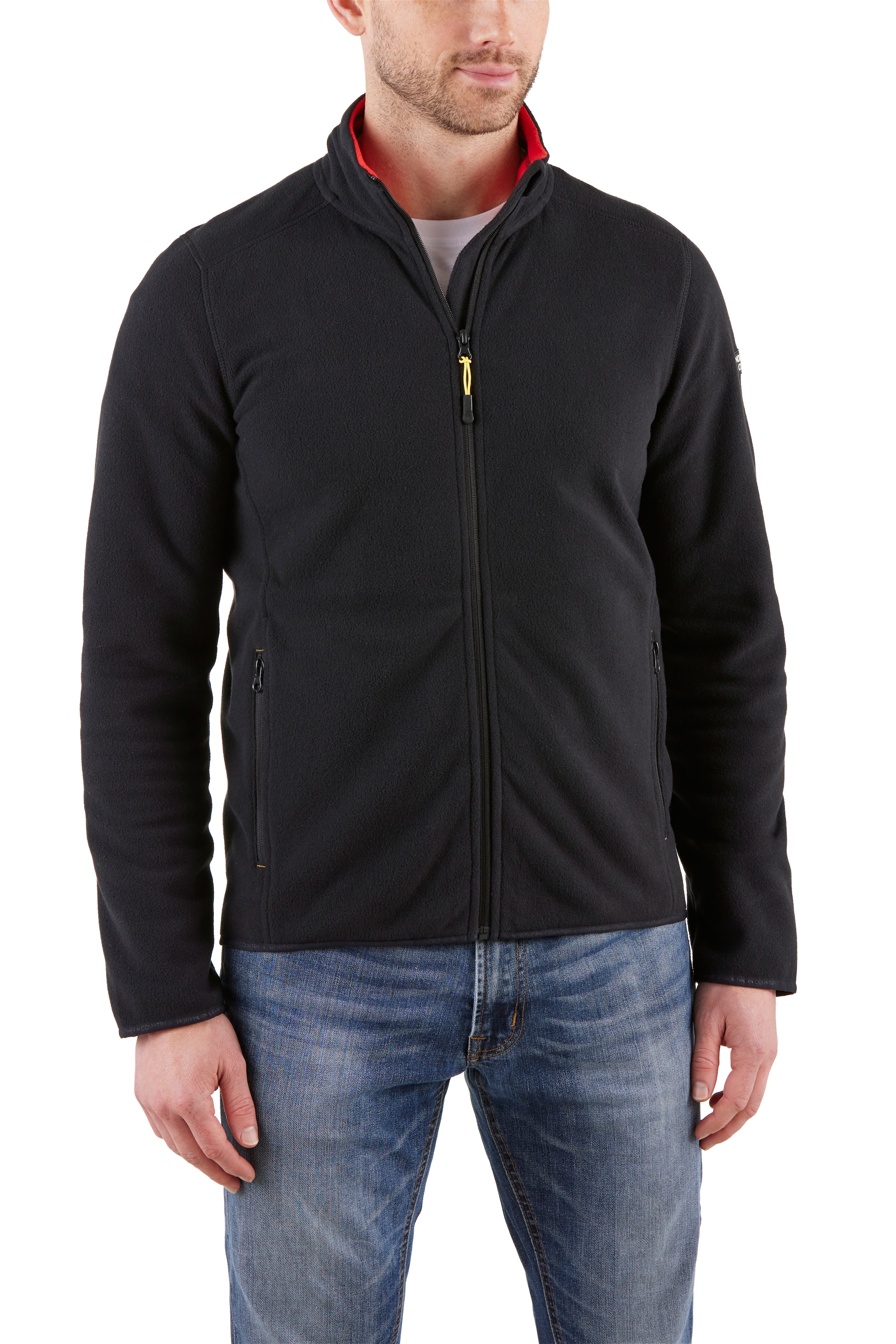 Northern Country Fleecejacke, perfekt zum Arbeiten, hoher Kragen, Bartschutz, 2 Vordertaschen