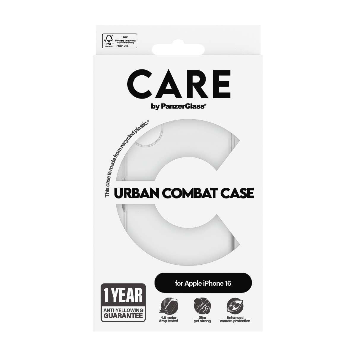 CARE by PanzerGlass Handyhülle »Urban Combat Case für Apple iPhone 16«, Backcover, Schutzhülle, Handyschutzhülle, Case, Schutzcase, stoßfest