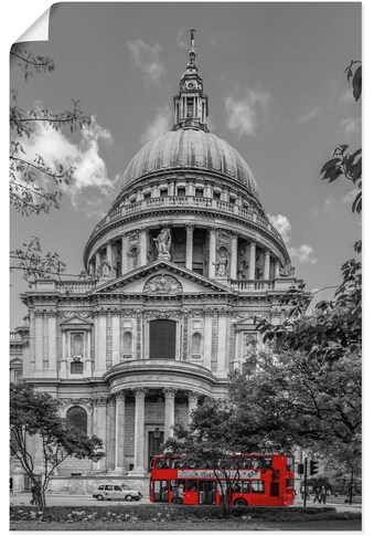 Artland Wandbild »London St. Paul?s Cathedral & Roter Bus«, London, (1 St.), in vielen... kaufen