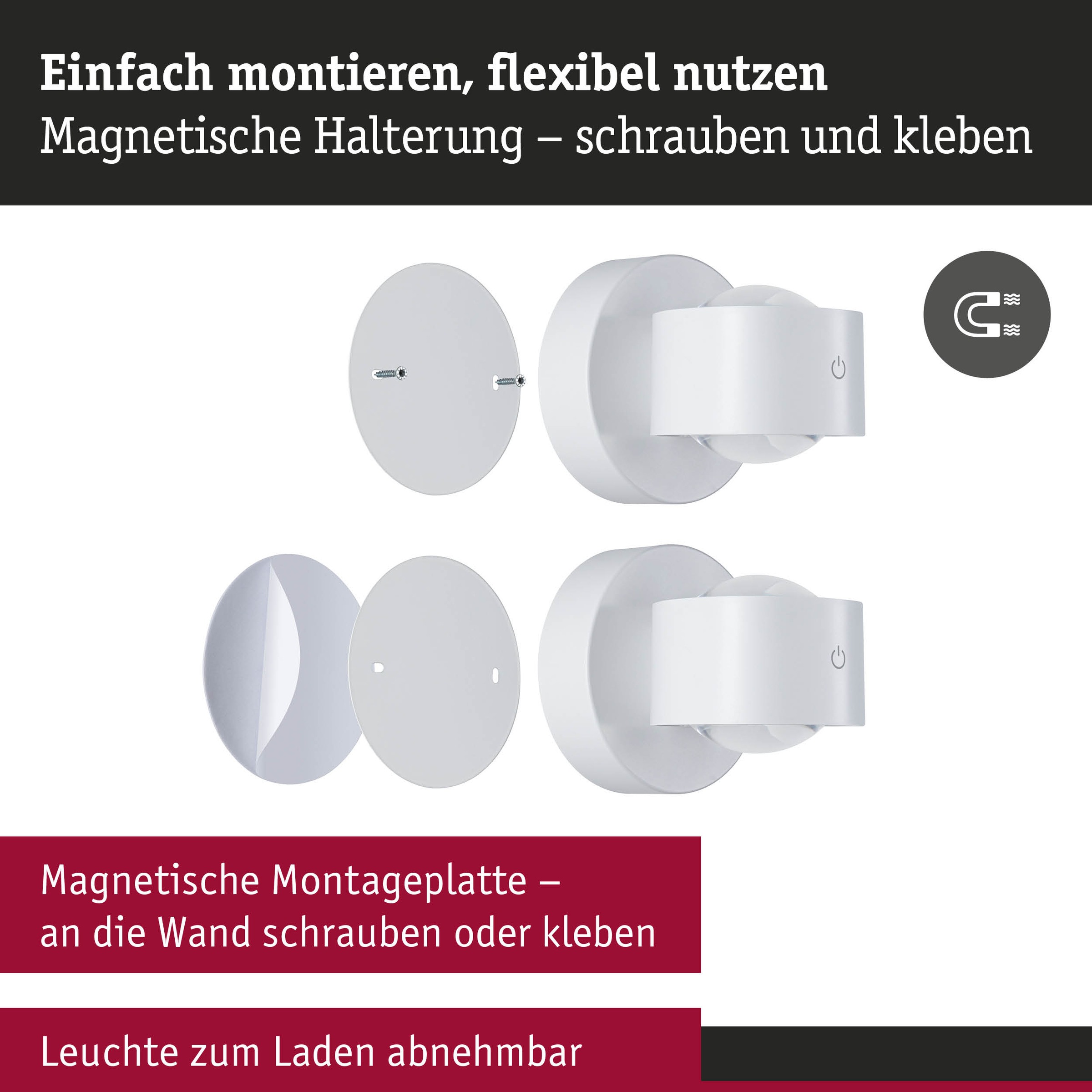 Paulmann LED Wandleuchte »Zorik dim 2,2W« LED-Modul 2 Stk. Dimmbar