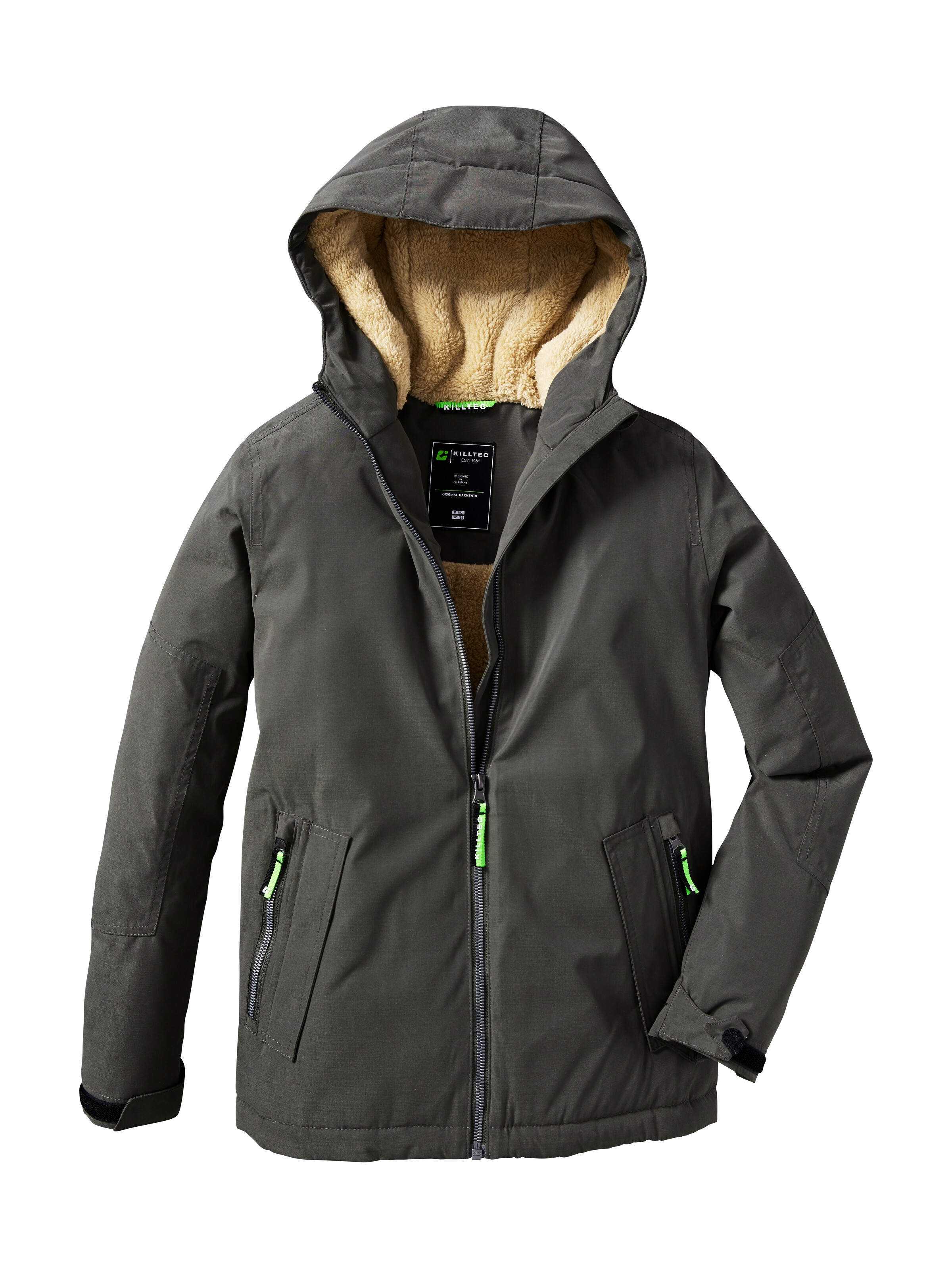 Killtec Funktionsjacke »KOW 377 BYS JCKT«, Wasserdichte Funktionsjacke mit Kapuze, warmem Futter und Kinnschutz