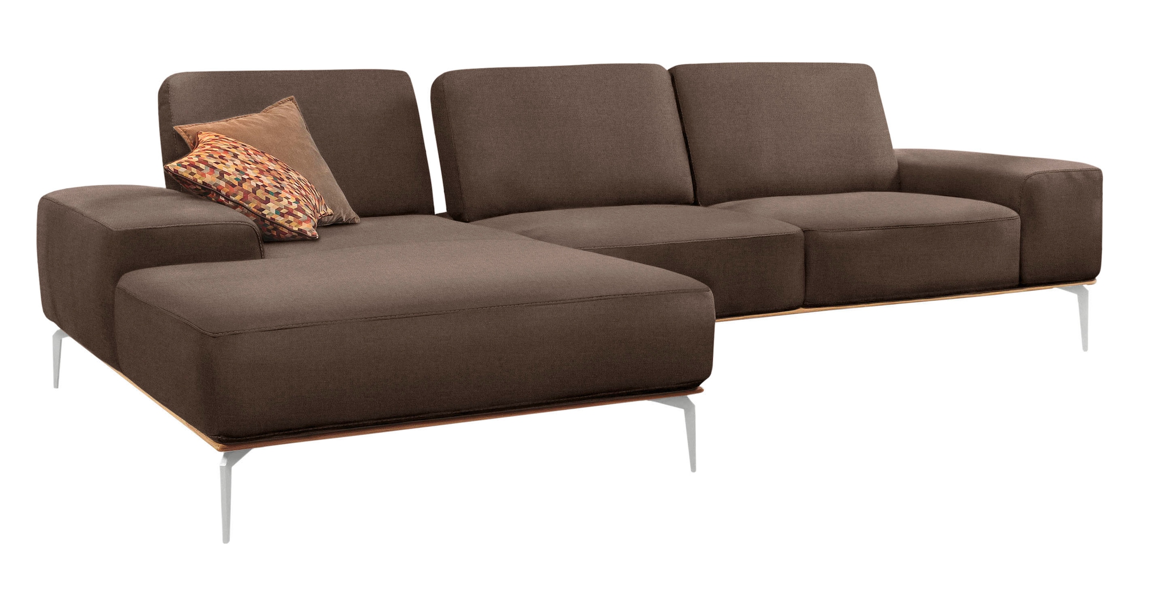 W.SCHILLIG Ecksofa "run", mit elegantem Holzsockel, Füße in Chrom glänzend, günstig online kaufen