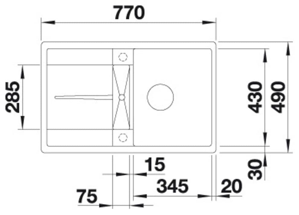 Blanco Granitspüle »METRA 45 S-F« 1 Stk. tlg. erhältlich in mehreren Farben
