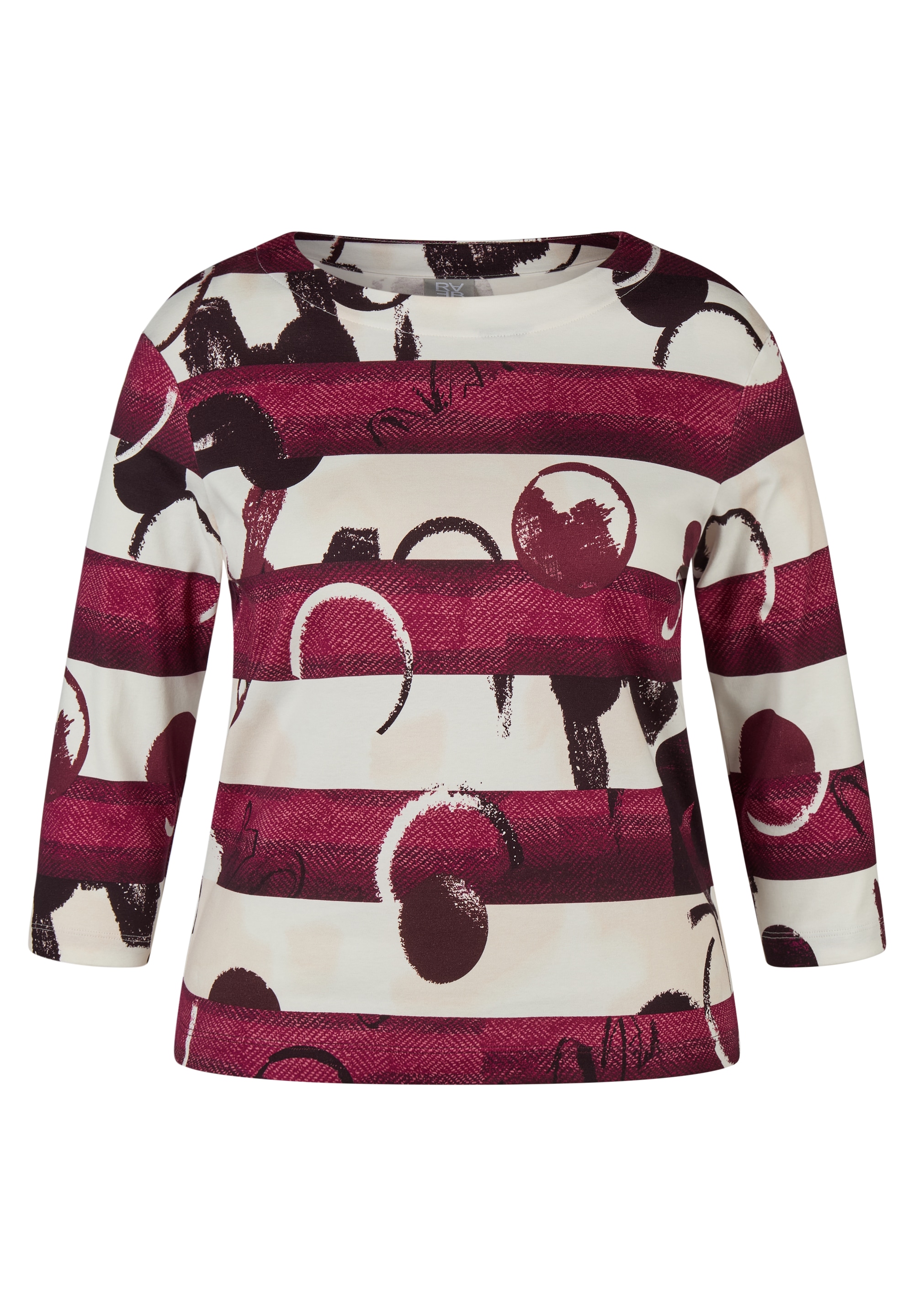 Rabe 3/4-Arm-Shirt mit grafischem Muster