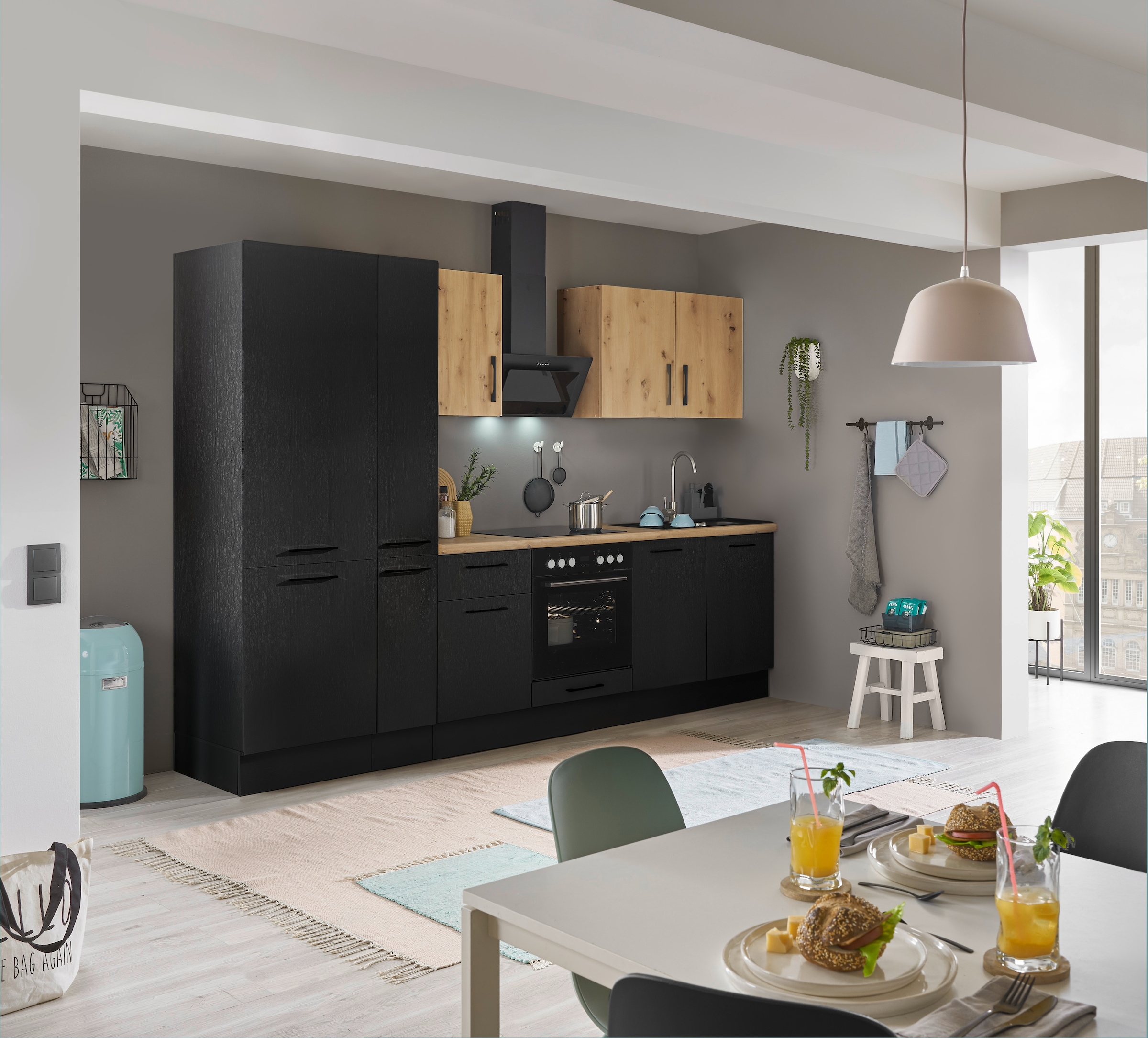 BASIC by Balculina Küchenzeile »Turin«, Breite 300 cm, wahlweise mit E-Geräten