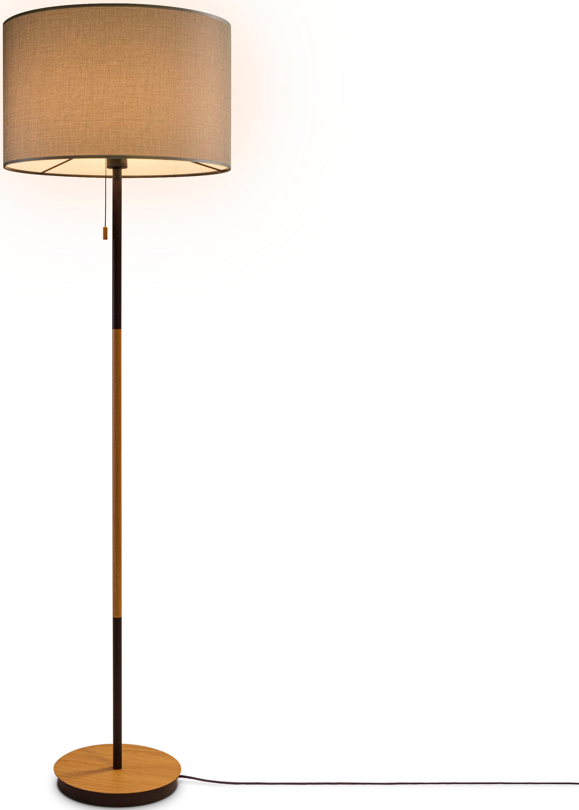Paco Home Stehlampe »EKO CANVAS UNI COLOR«, Leuchtmittel E27 | ohne Leuchtmittel, Stoffschirm Wohnzimmer Skandi Standleuchte E27 Einfarbig Stofflampe