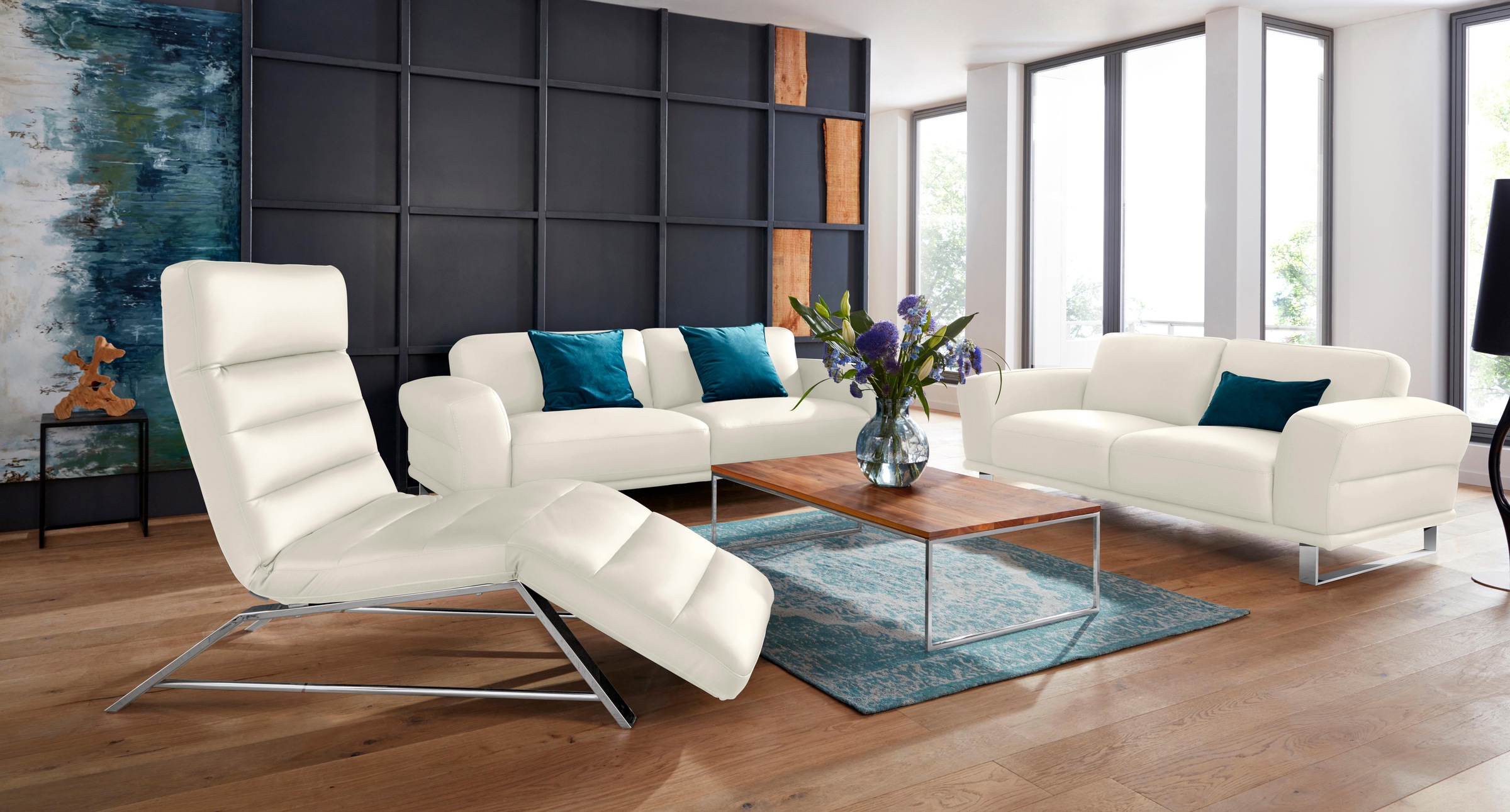 W.SCHILLIG 2-Sitzer »montanaa«, mit Metallkufen in Chrom glänzend, Breite 192 cm