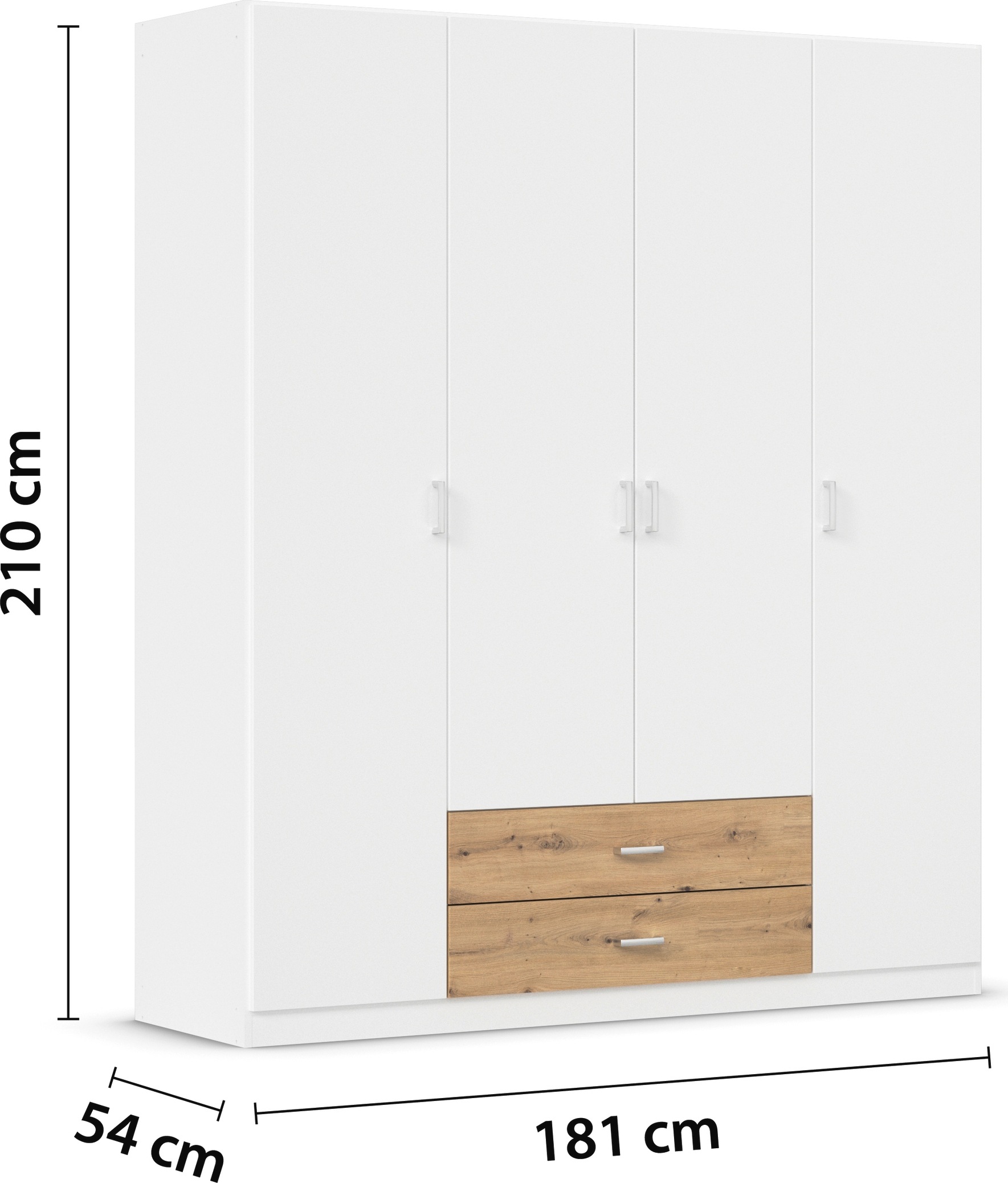 rauch Drehtürenschrank »Kleiderschrank Schrank Garderobe Wäscheschrank GAMMA in 3 Breiten«, mit 6 Schubladen, in schlichtem Design TOPSELLER MADE IN GERMANY