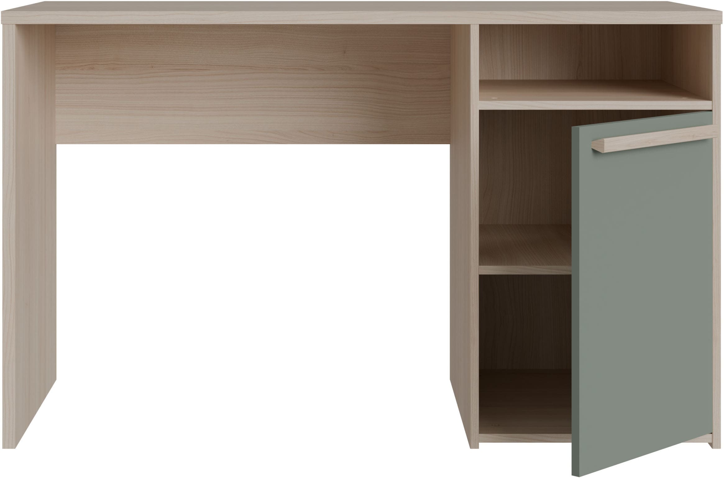 FORTE Schreibtisch »Capaia« Echtholzgriffe, verstellbarer Einlegeboden, Breite: 126 cm