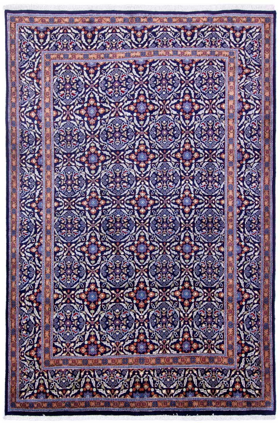 morgenland Wollteppich »Moud Medaillon Blu scuro 305 x 212 cm«, rechteckig, günstig online kaufen