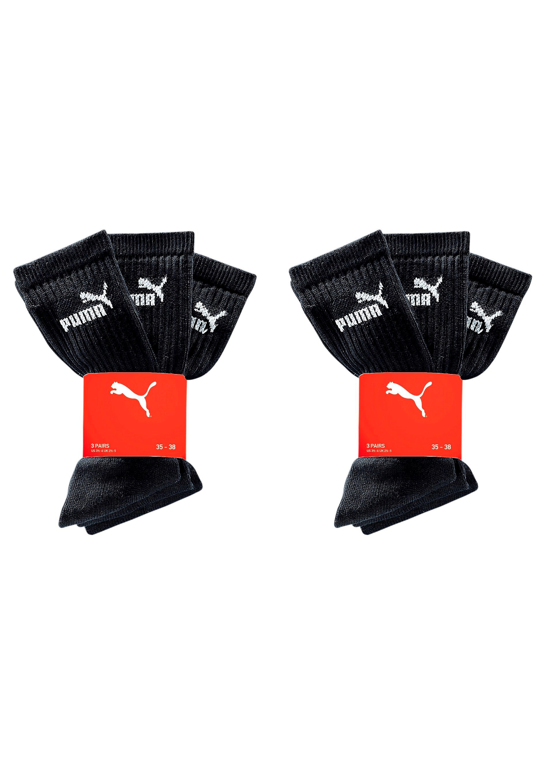 PUMA Sportsocken, (6 Paar), mit klassischer Rippe