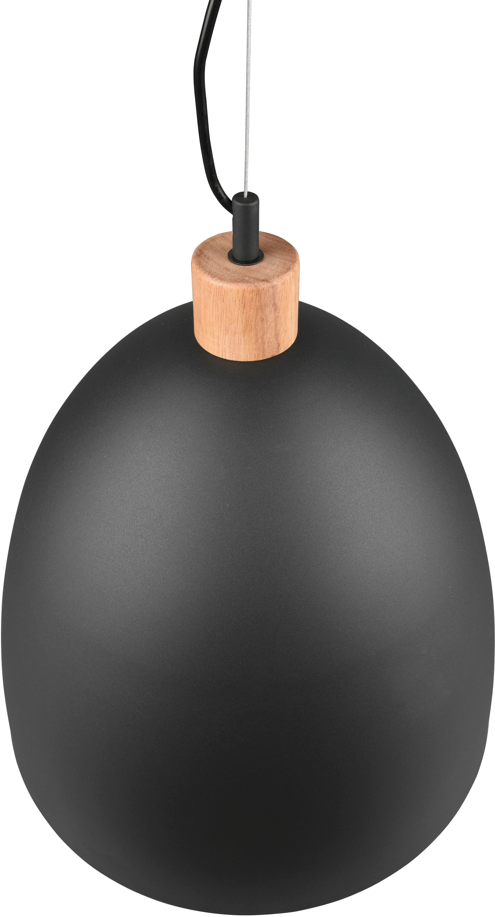 REALITY Leuchten Pendelleuchte »Jagger«, 1 flammig, Leuchtmittel E27 | ohne Leuchtmittel, Hängelampe Metall + Holzoptik, exkl 1xE27 max 60W, höhenverstellbar