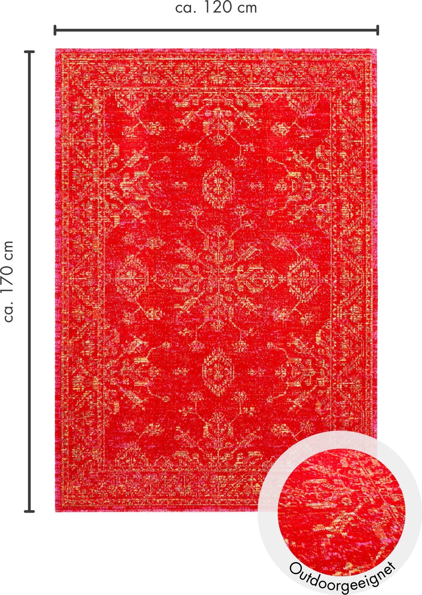 Andiamo Teppich »Colore«, rechteckig, 5 mm Höhe, verschieden Designs, In- und Outdoor geeignet, Wohnzimmer