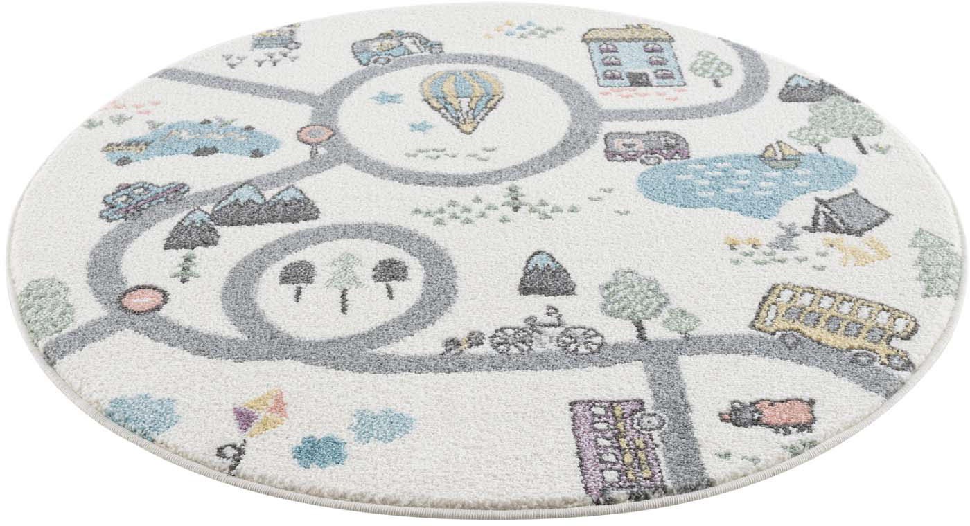 Carpet City Kinderteppich »Anime9376«, rund, 11 mm Höhe, Straßen-Spiel-Tepp günstig online kaufen