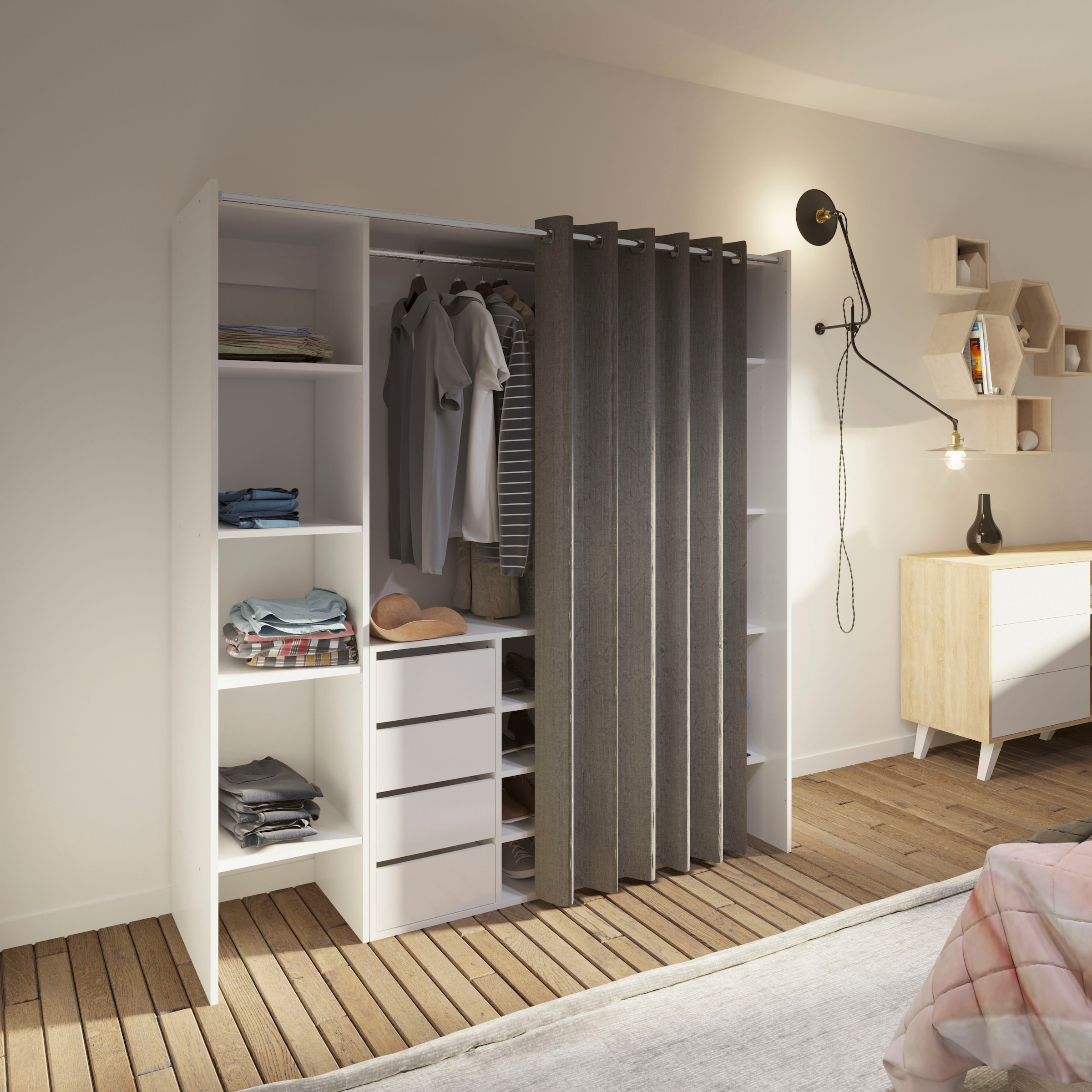 TemaHome Kleiderschrank »TOM«, ausziehbar auf 185,3 cm
