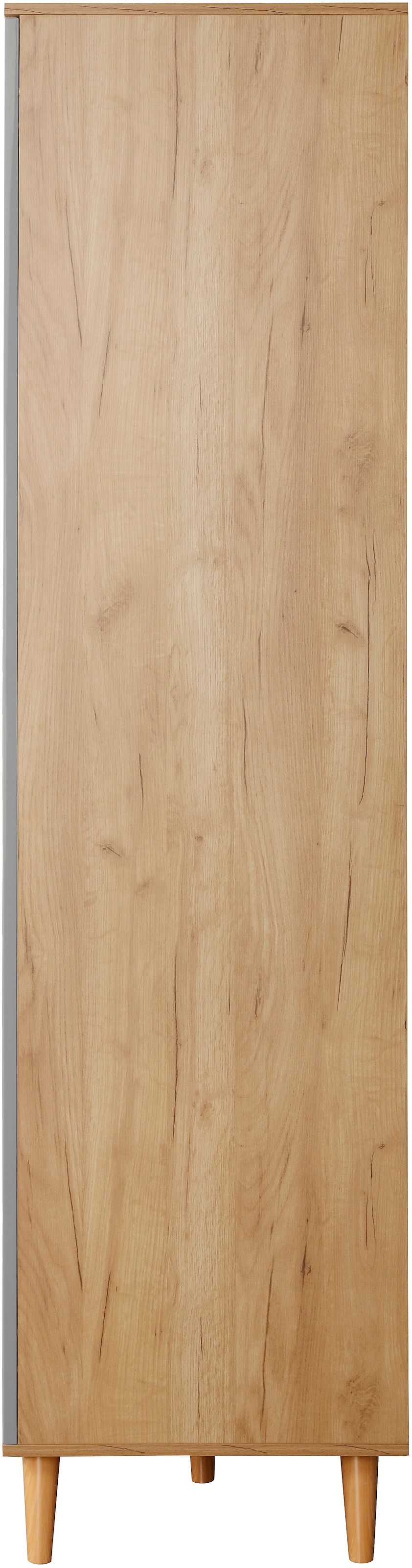 andas Kleiderschrank »Lund Schlafzimmerschrank Bestseller im skandinavischem Design«, Garderobenschrank mit Premium Innenausstattung, Breite 80 cm hochglanz