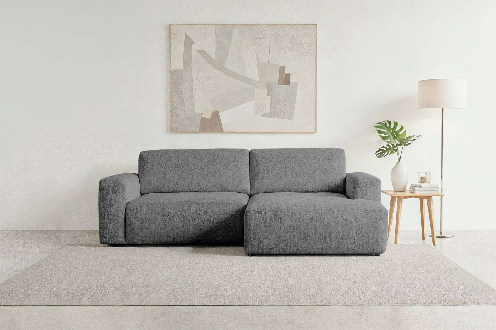 Home affaire Schlafsofa »Noord Schlafecksofa, Breite 250 cm« Cord, Struktur günstig online kaufen