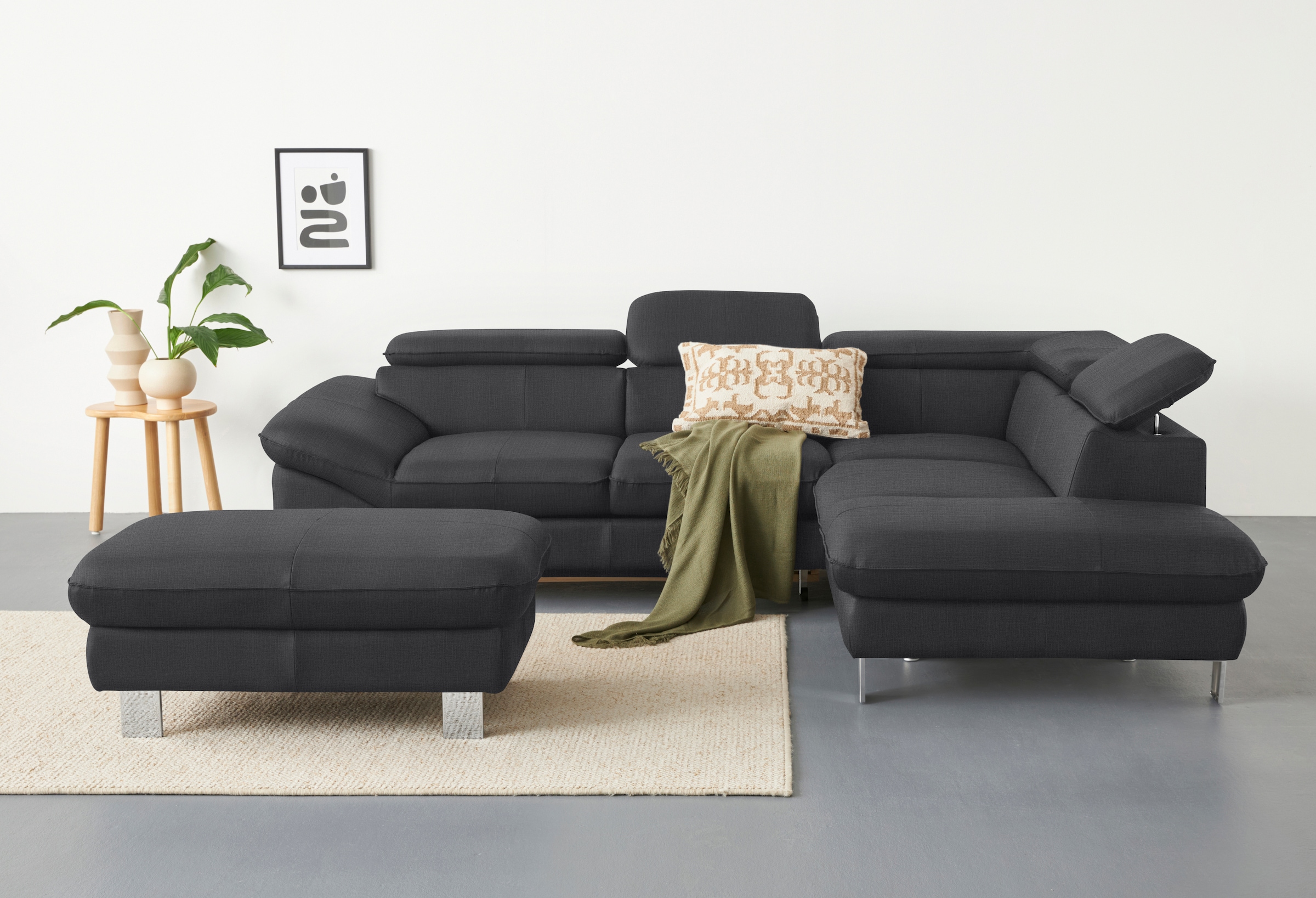 COTTA Ecksofa »Driver L-Form«, mit Kopfteilverstellung, wahlweise mit Bettfunktion & Bettkasten