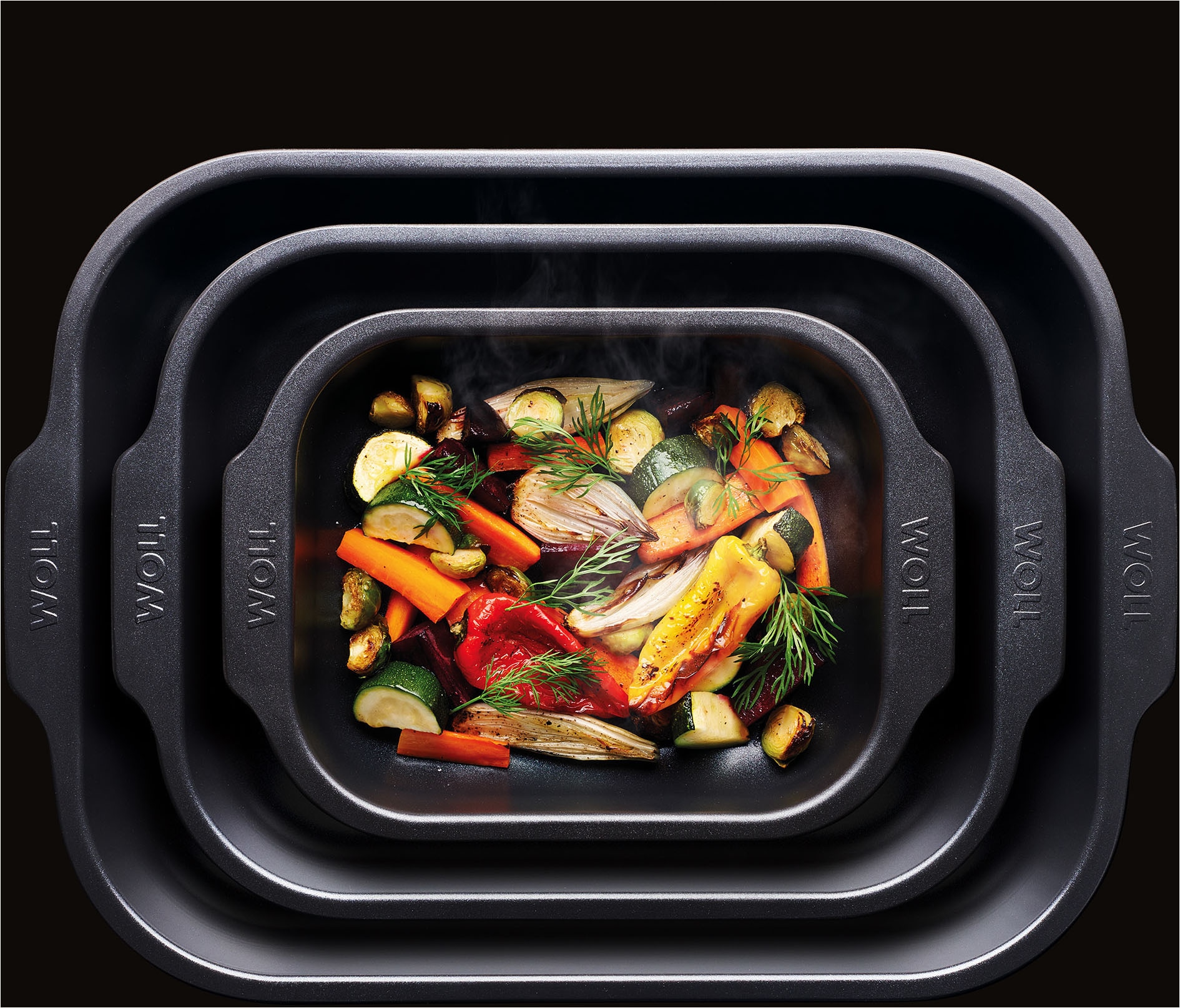 WOLL Auflaufform »Woll Roast it! Bratreinen 3er Set«, Aluminium, (3 St.), PFAS-frei