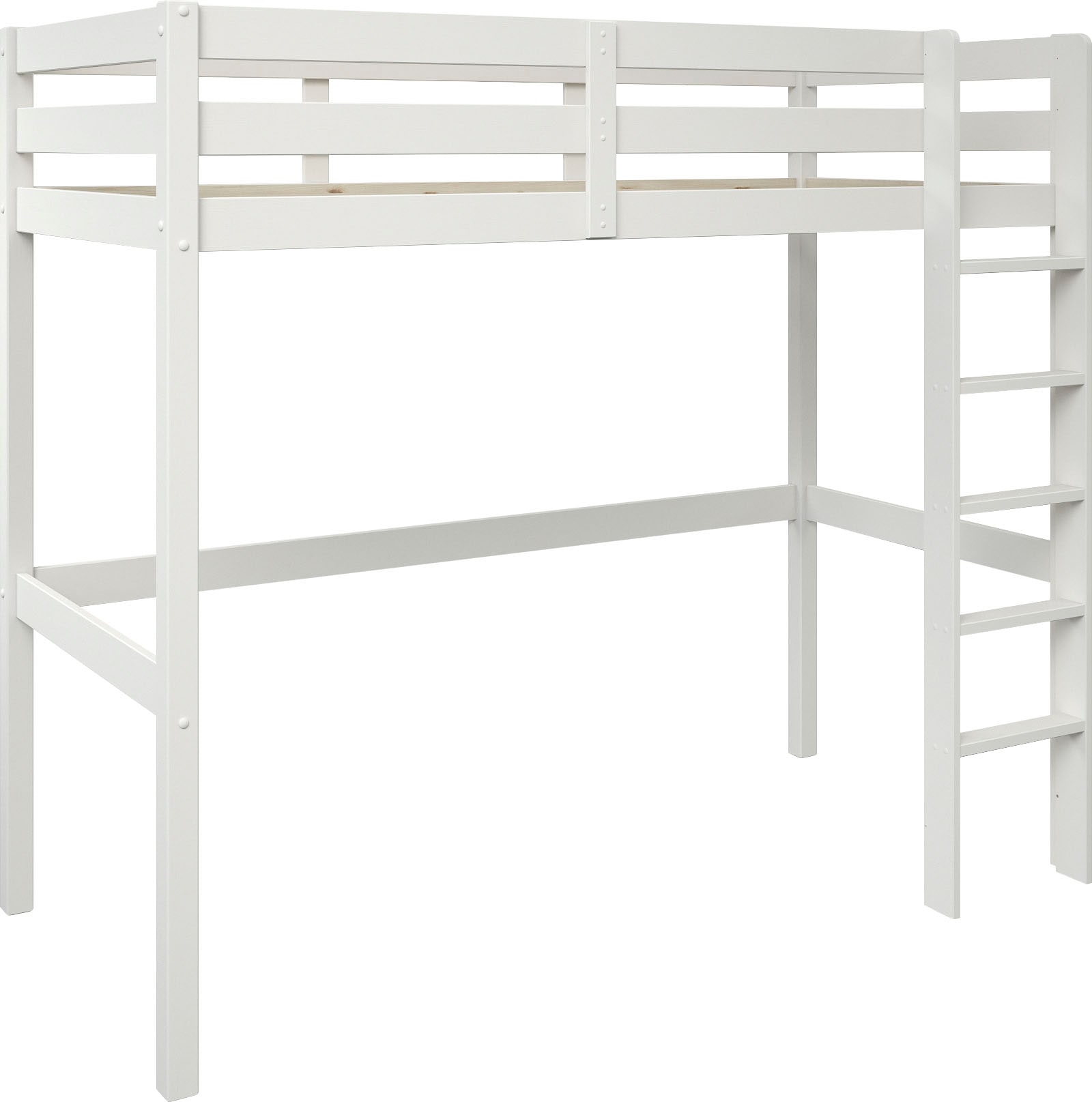 Lüttenhütt Etagenbett »Stockbett, Doppelstockbett "HENNE " zertifiziertes Massivholz«, mit Schreibtisch, Regale, ausziehbarem Sessel,OHNE MATRATZEN/AUFLAGEN!