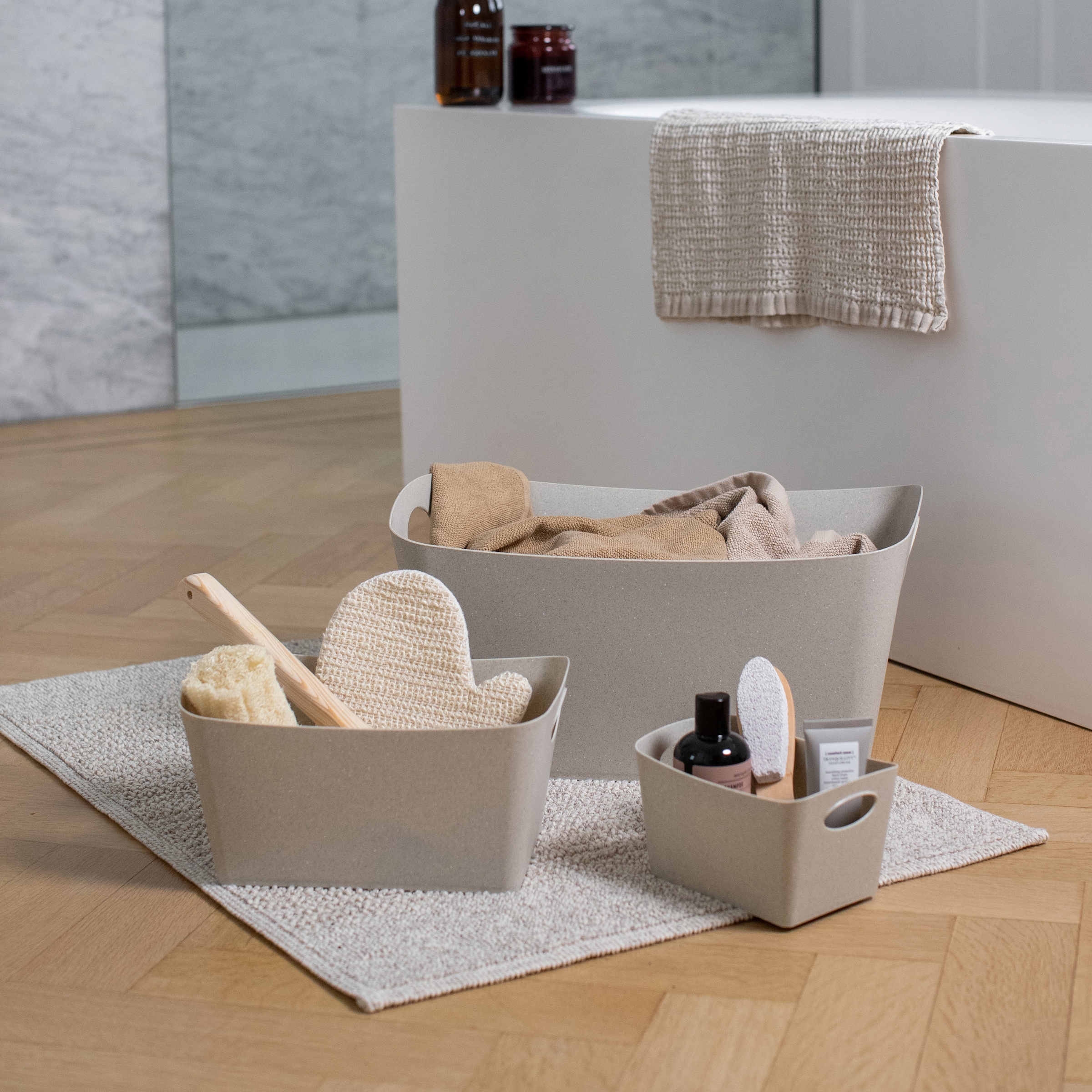 KOZIOL Organizer »BOXXX S«, (Set, 3 St.), Aufbewahrungsbox, Made in Germany, 100% recyceltes Material, 1 Liter