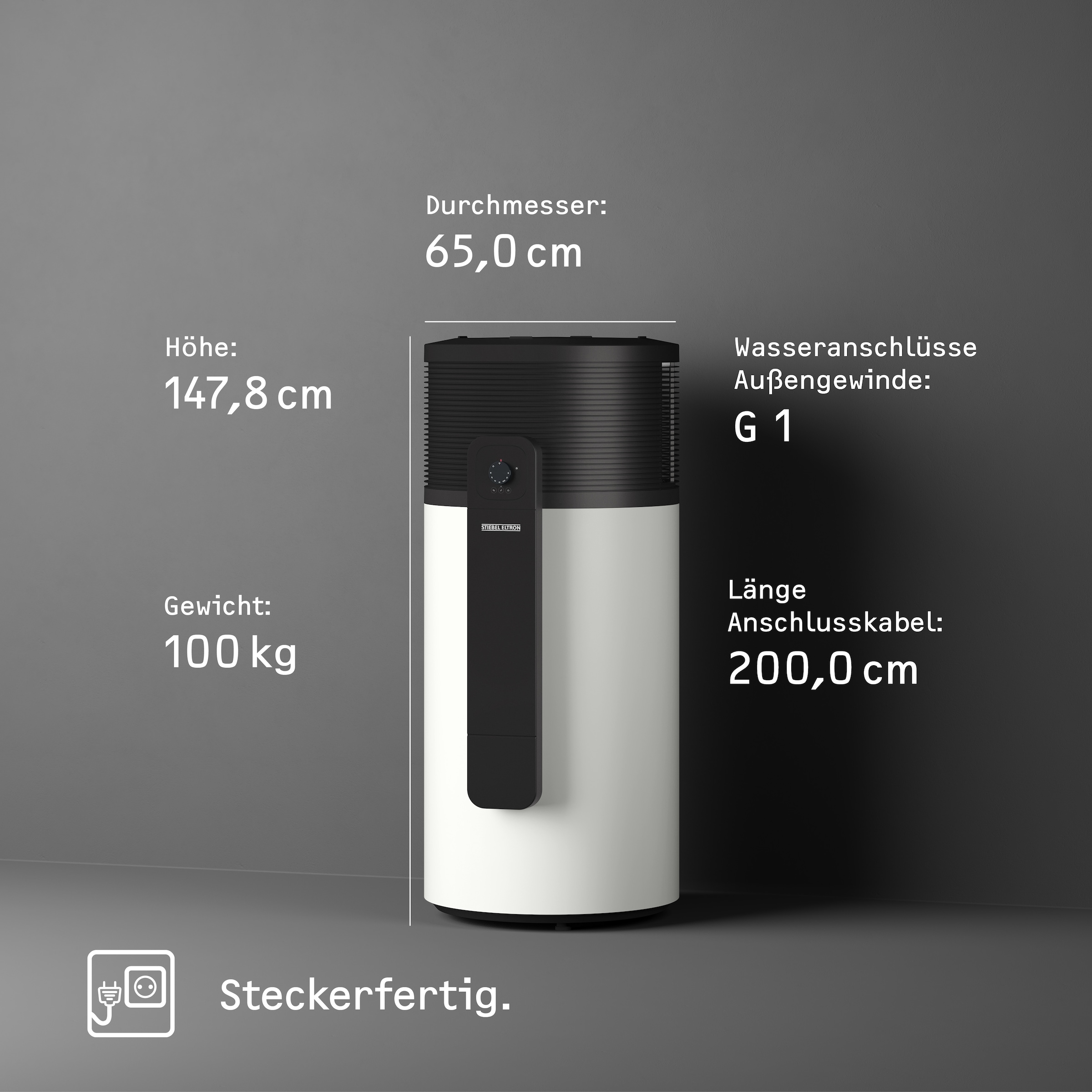 STIEBEL ELTRON Warmwasser-Wärmepumpe »WWK-I 200 Plus«, App-Bedienung, 200 l, Schnittstelle für Photovoltaik-Anlagen