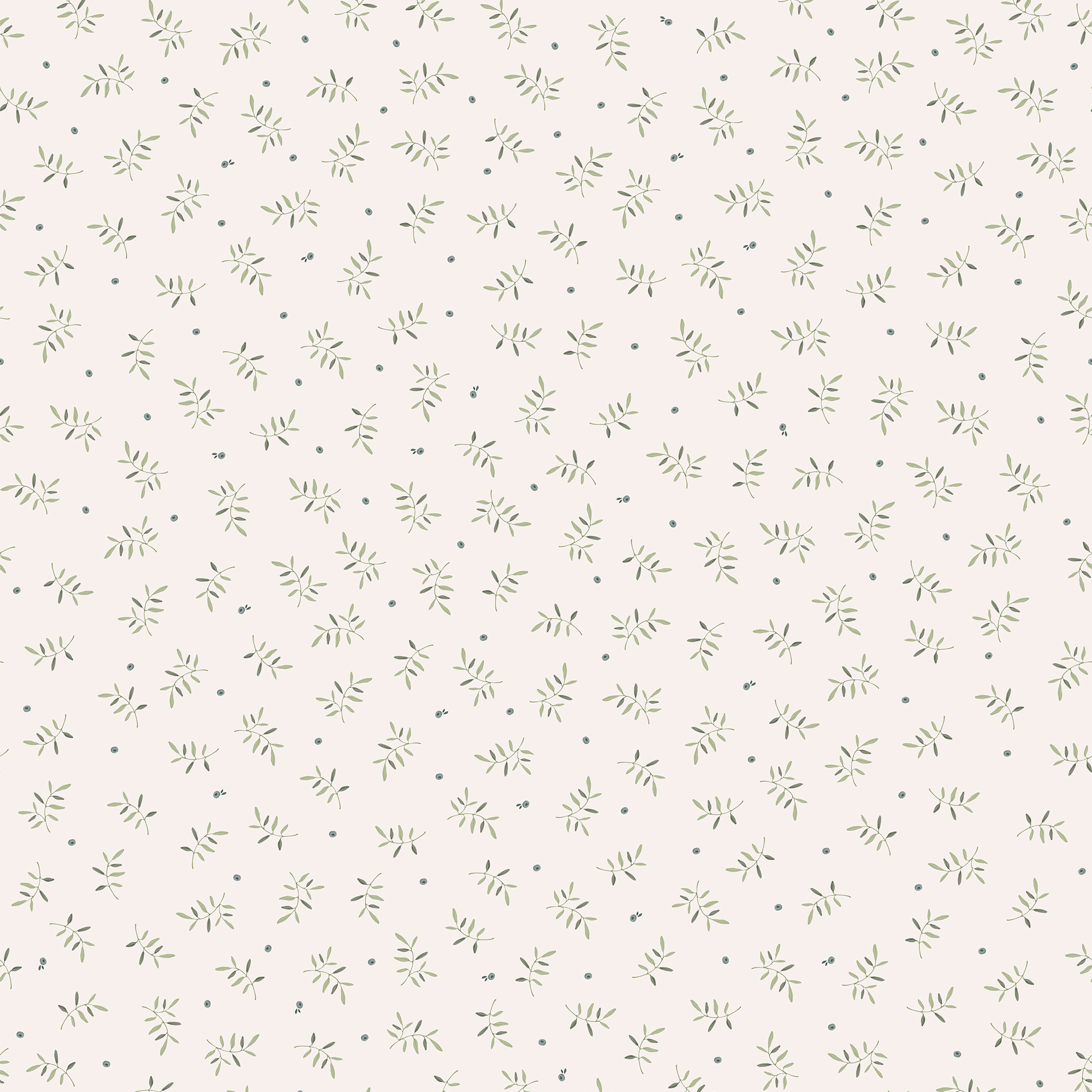 LITTLE DUTCH Fototapete »Blueberry Leaves«, neutral, 10mx52cm (ca. 5m2)
