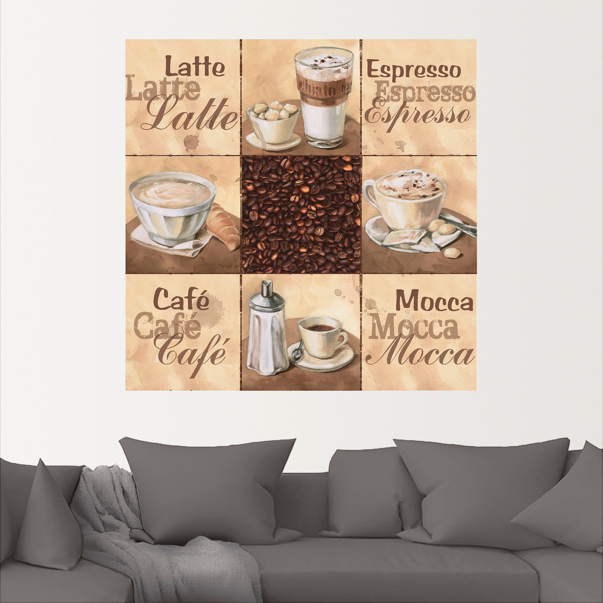 Artland Wandbild »Kaffee Collage II«, Getränke, (1 St.), als Alubild, Outdoorbild, Leinwandbild, Wandaufkleber, versch. Größen