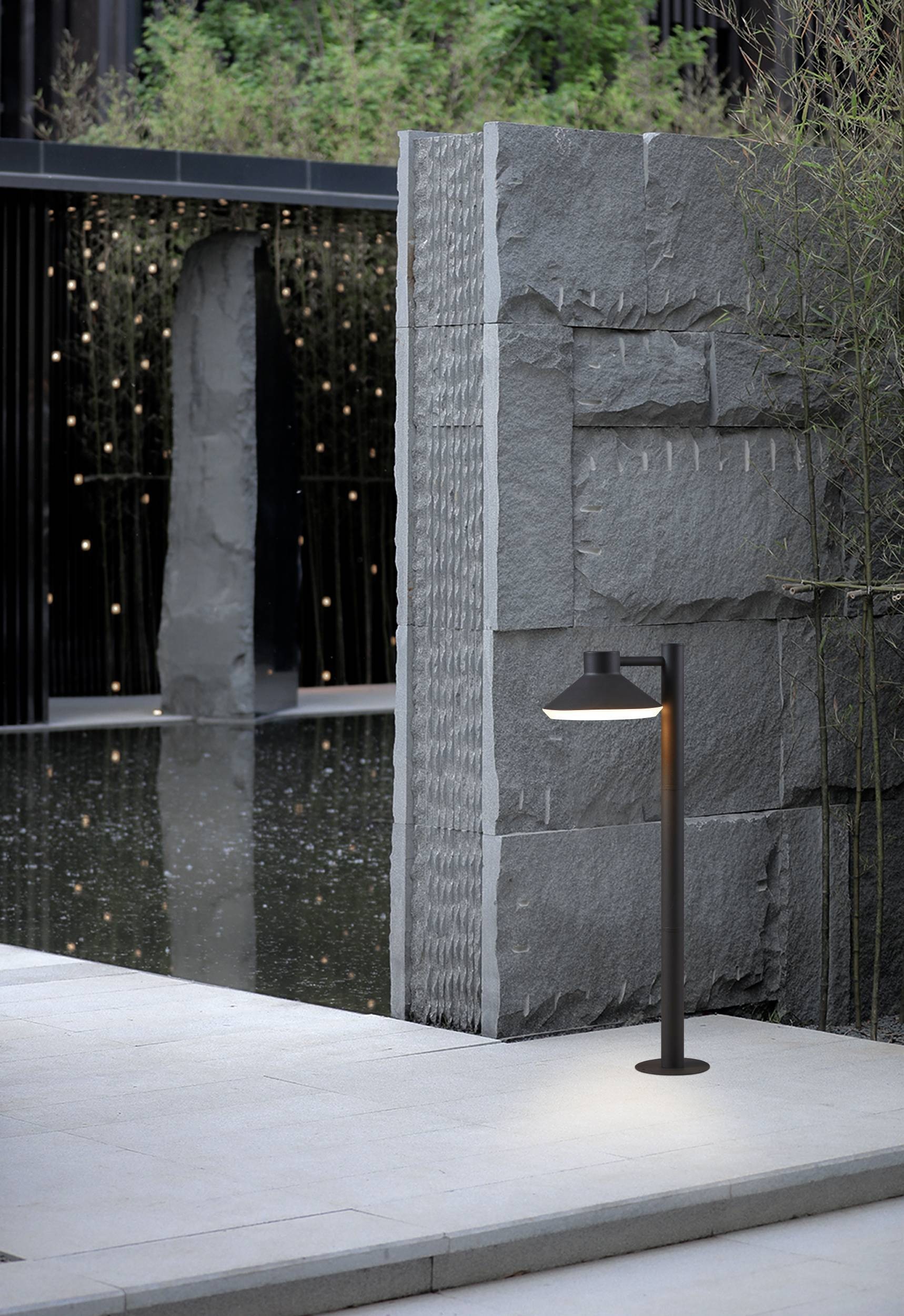 EGLO Sockelleuchte »Ninnarella Stehlampe, Außenlampe, Metall und Kunststoff, GU10, IP44« GU10 1 Stk. Stehleuchte - L25 x B20,5 x H74,5 cm - schwarz - 1X4,6W inkl.