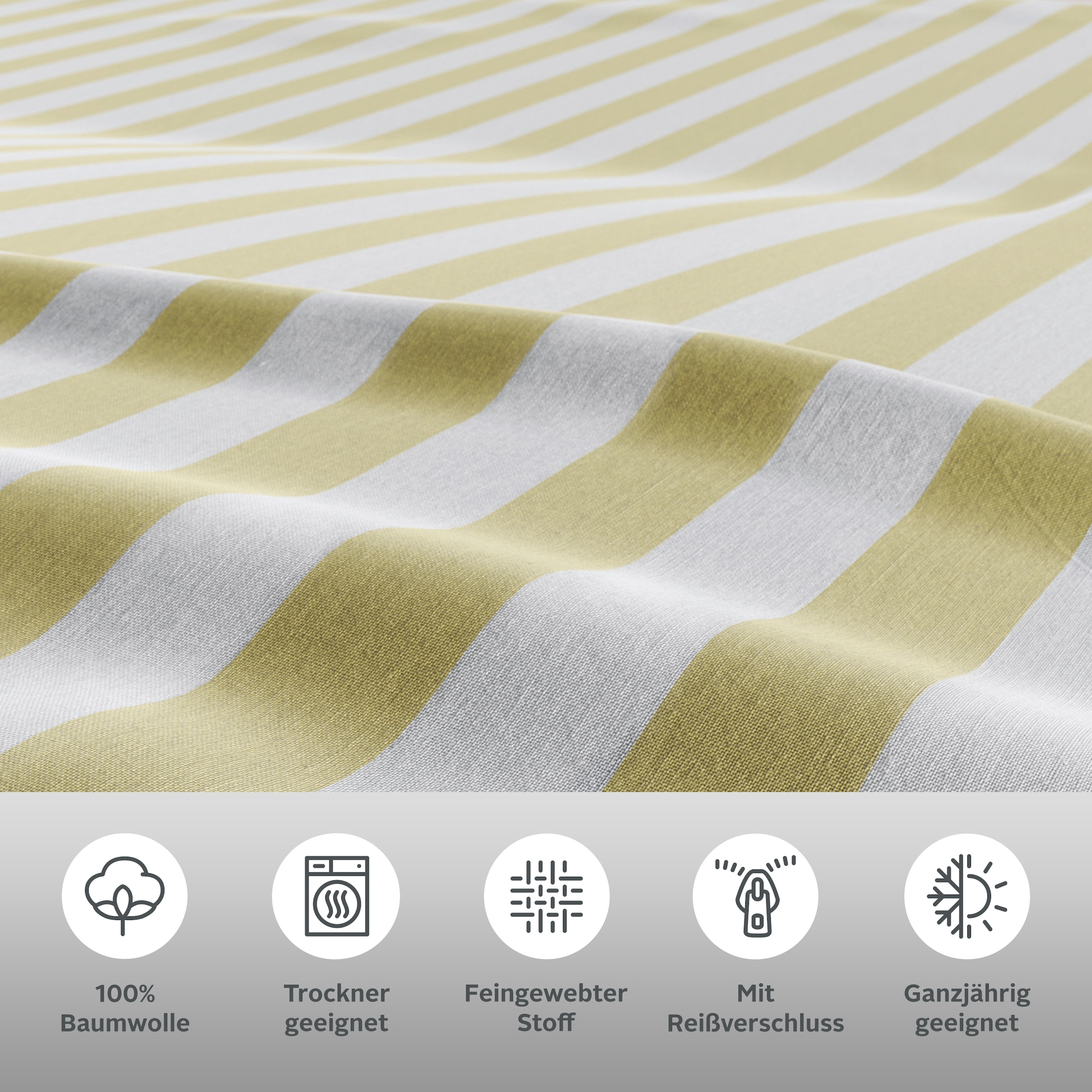 OTTO home Wendebettwäsche »Greta« 2 Stk. Bettwäsche mit Streifen in verschiedenen Qualitäten, ab 135x200 cm