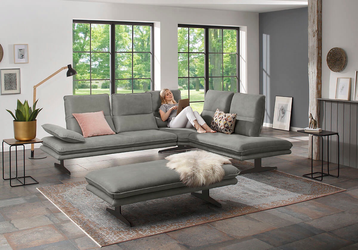 W.SCHILLIG Ecksofa »broadway, Designsofa, mit tollem Sitzkomfort, L-Form«, Sitztiefenverstellung, Kopfteil- & Seitenteilverstellung, Breite 284cm