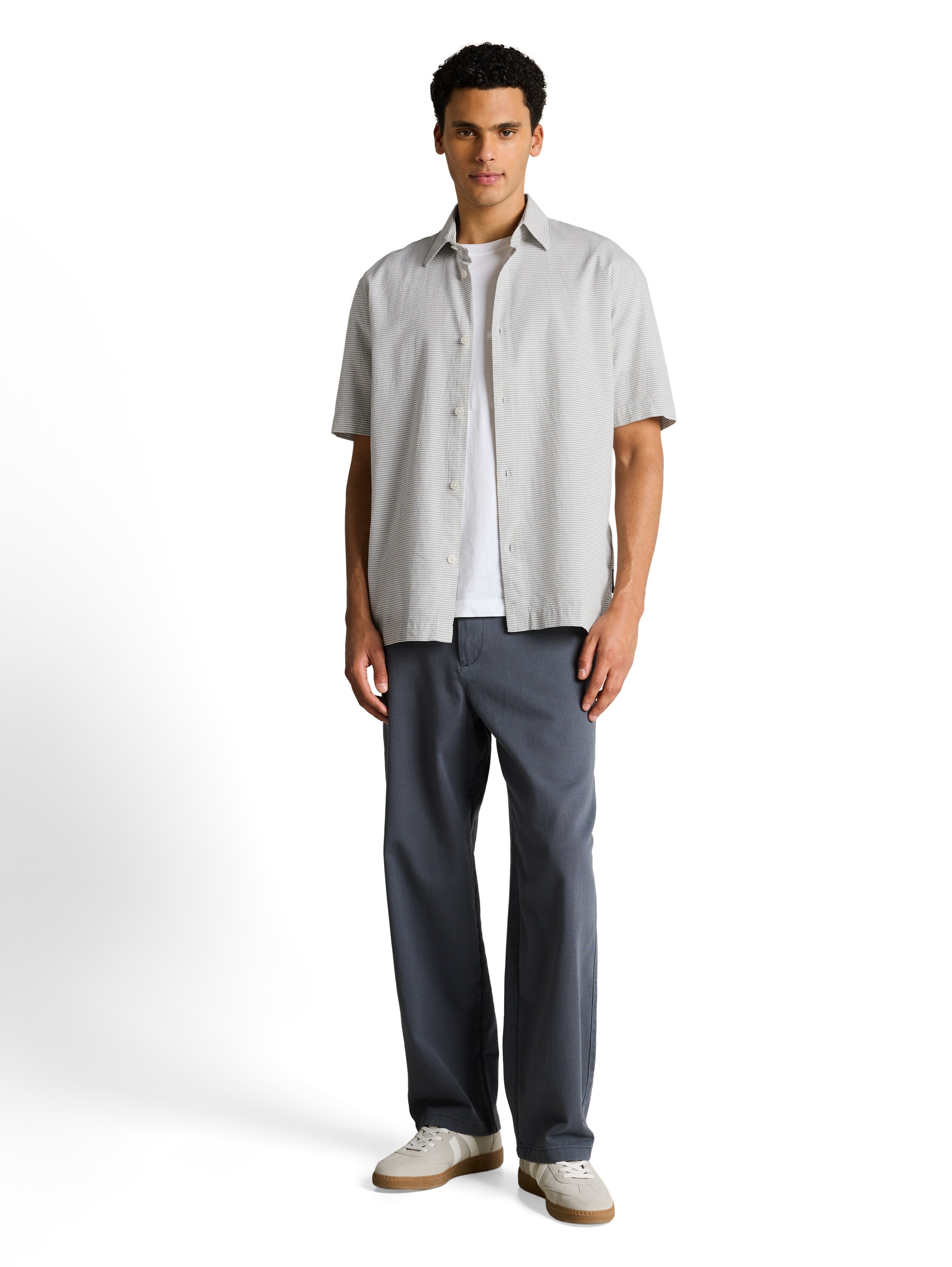 TOM TAILOR Denim Kurzarmshirt mit Streifen Muster