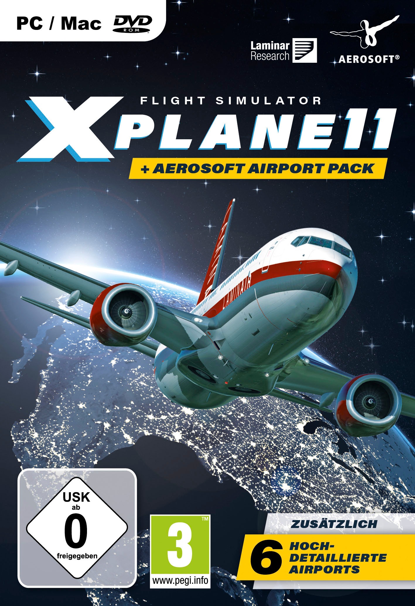 AEROSOFT Spielesoftware »XPlane 11 + Pack - [PC]« PC (ohne Farbbezeichnung) Rendering-Engine mit realistischer Beleuchtung und Wassereffekten