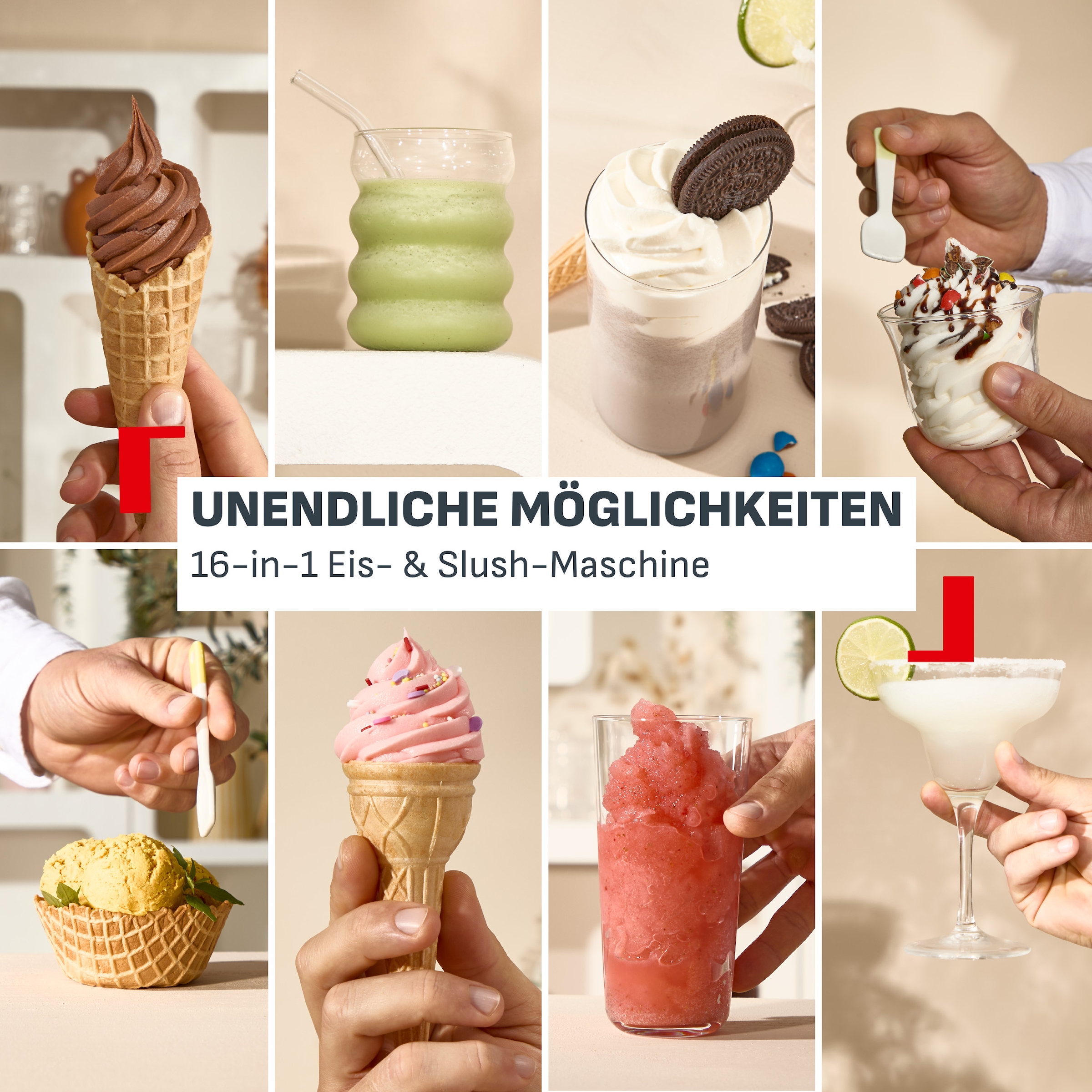 Tefal Slush-Eismaschine »Freezi« 5 Automatikprogramme, 8 Portionen in einer Zubereitung, Spülprogramm