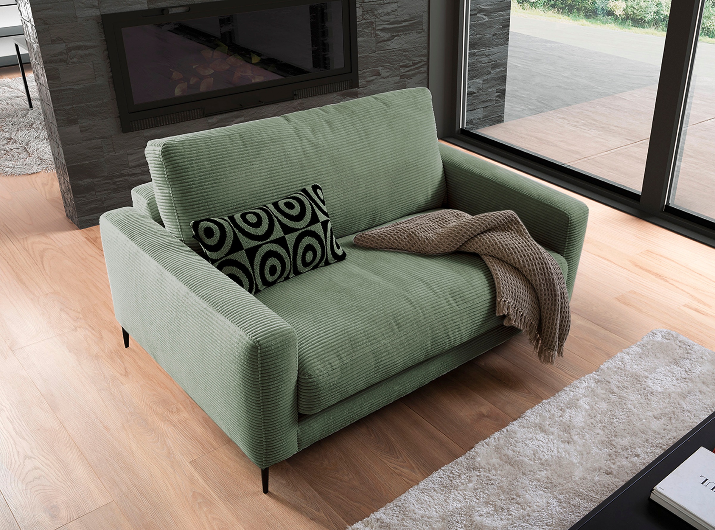 Home affaire 1,5-Sitzer »Downtown  B/T/H:  152/105/84 cm« weicher Sitzkomfort, Cord, gemütliches Loungemöbel zum Relaxen