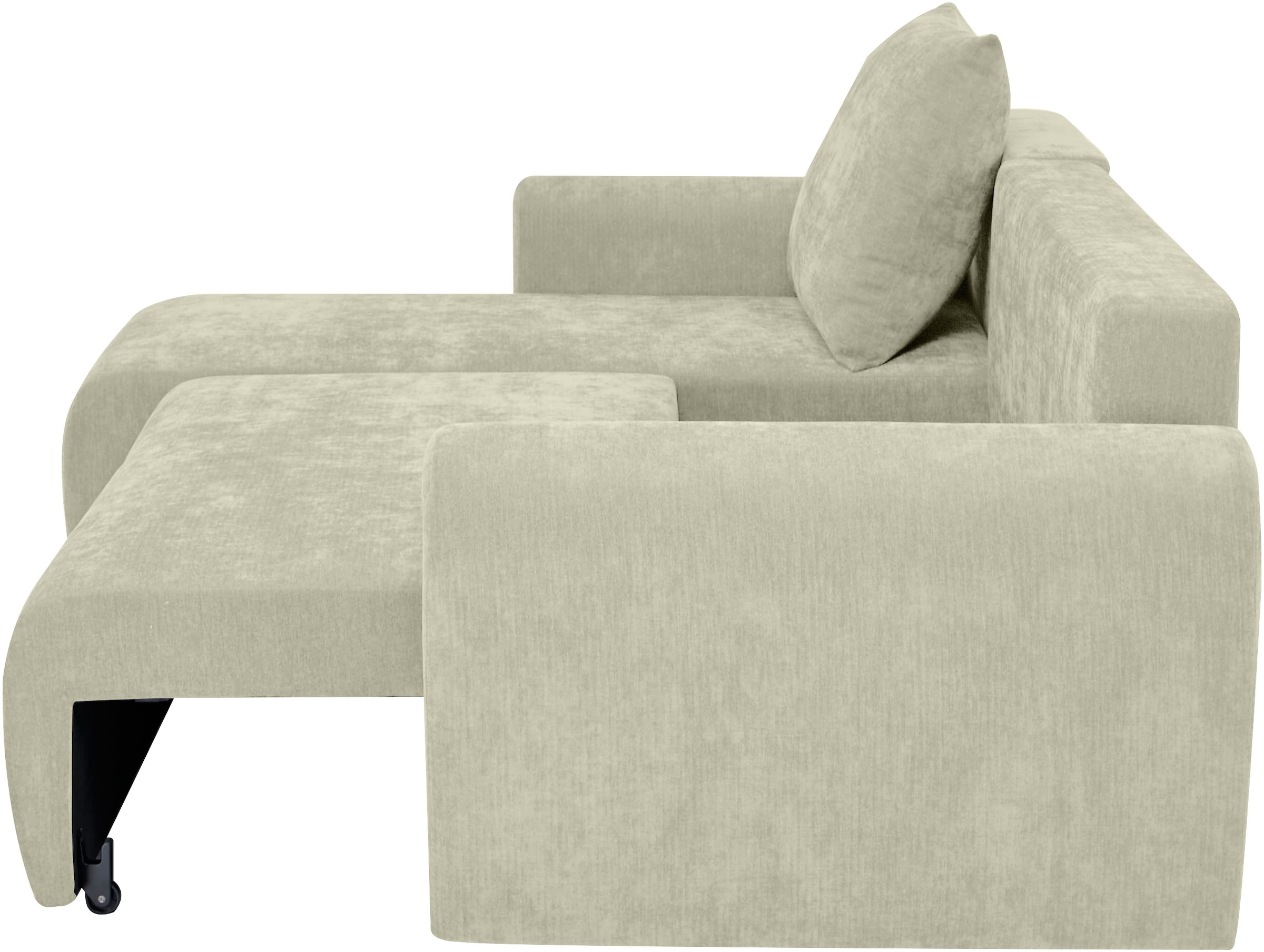 Home affaire Ecksofa »Nortrud-Uni, 241 cm, L-Form, mit Schlaffunktion u. Bettkasten« Recamiere rechts / links montierbar, Feinstruktur-Bezug
