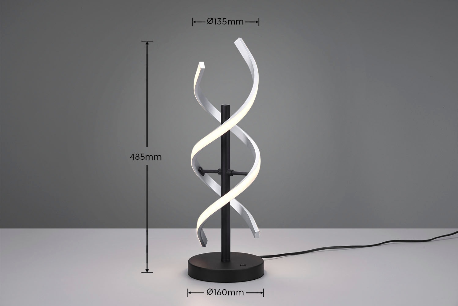 TRIO Leuchten LED Tischleuchte »Sequence«, 1 flammig, Leuchtmittel LED-Board | ohne Leuchtmittel, Tischlampe dimmbar, Lichtfarbe einstellbar, Touch Steuerung, Memory